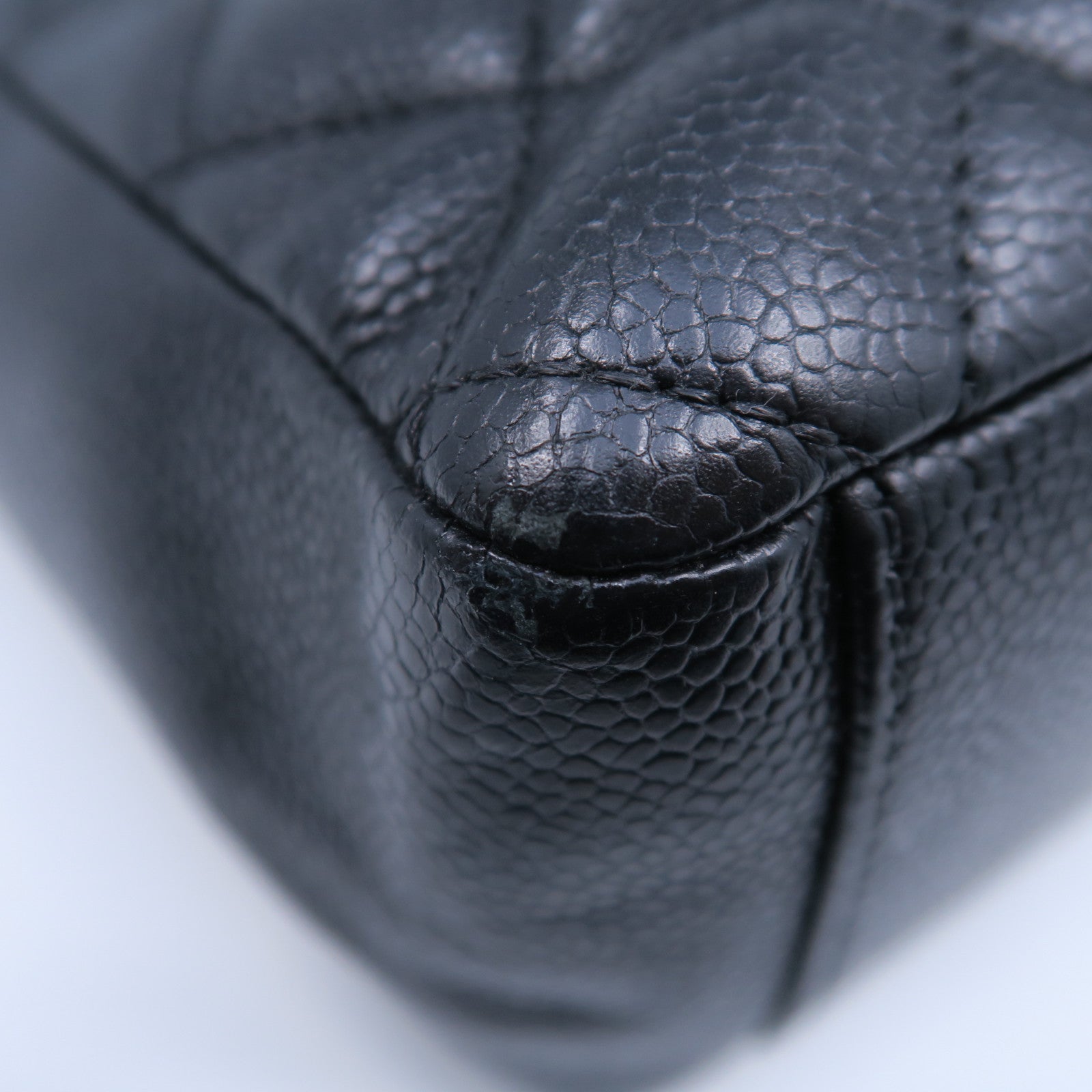 CHANEL 菱格Caviar皮革PST Petite Shopping Tote Bag金扣鏈帶肩背袋黑色
