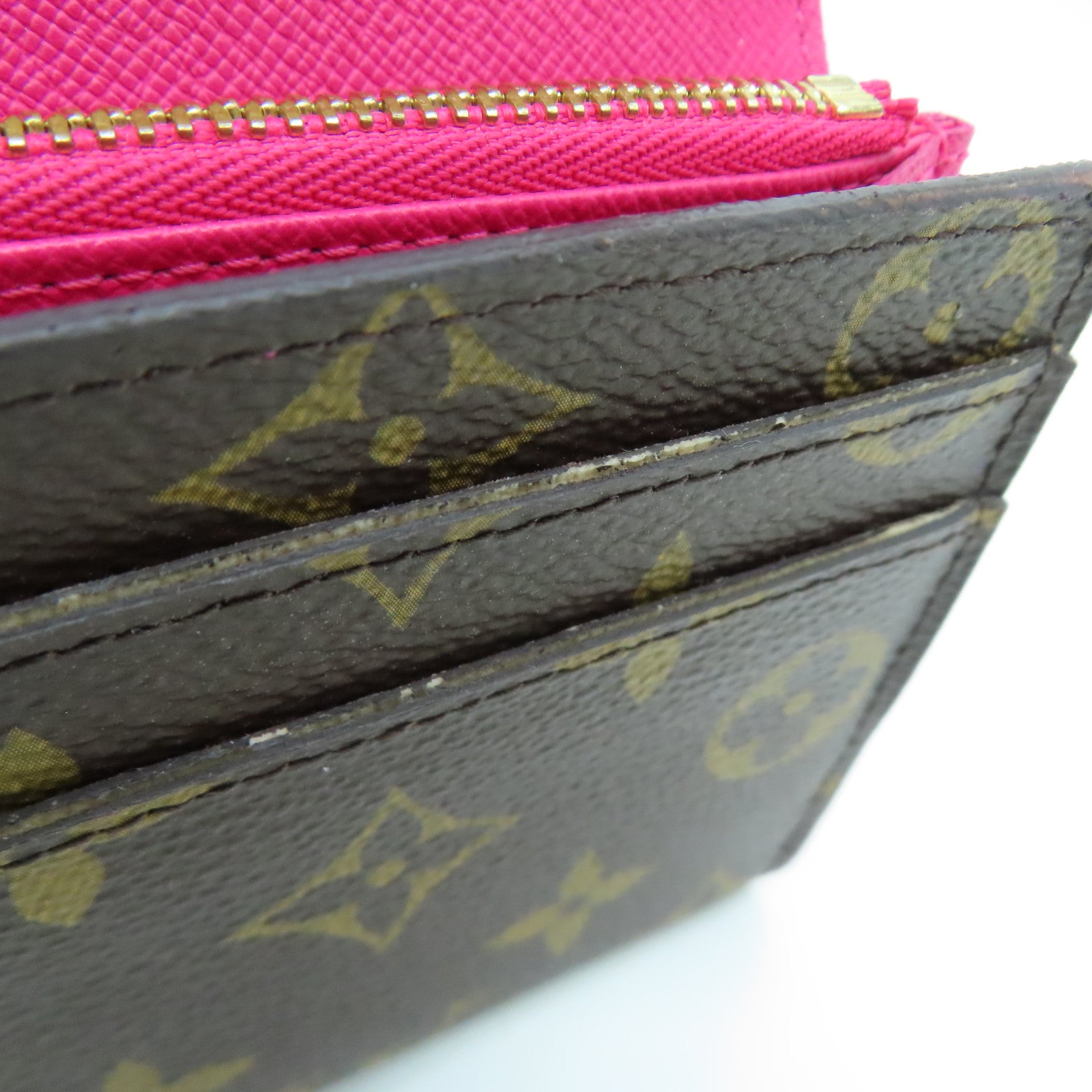 LOUIS VUITTON Monogram Sarah Evasion Gold Buckle Long Wallet Brown