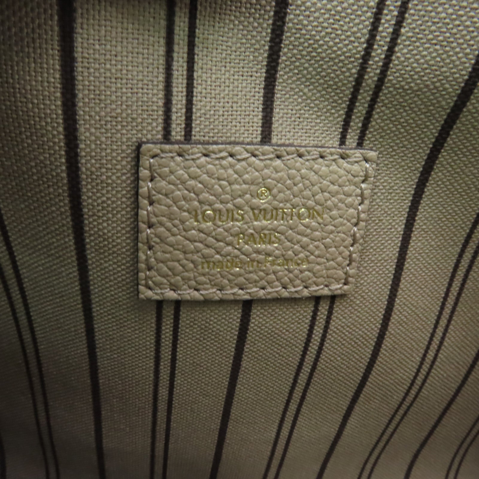 LOUIS VUITTON Monogram Empreinte Pochette Metis金扣手挽肩背兩用袋米色