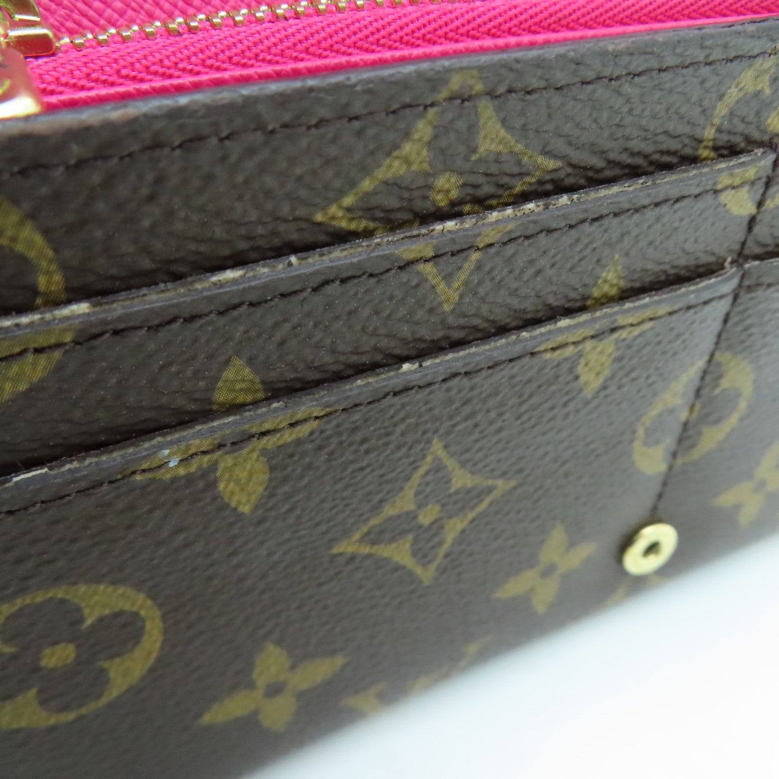 LOUIS VUITTON Monogram Sarah Evasion Gold Buckle Long Wallet Brown