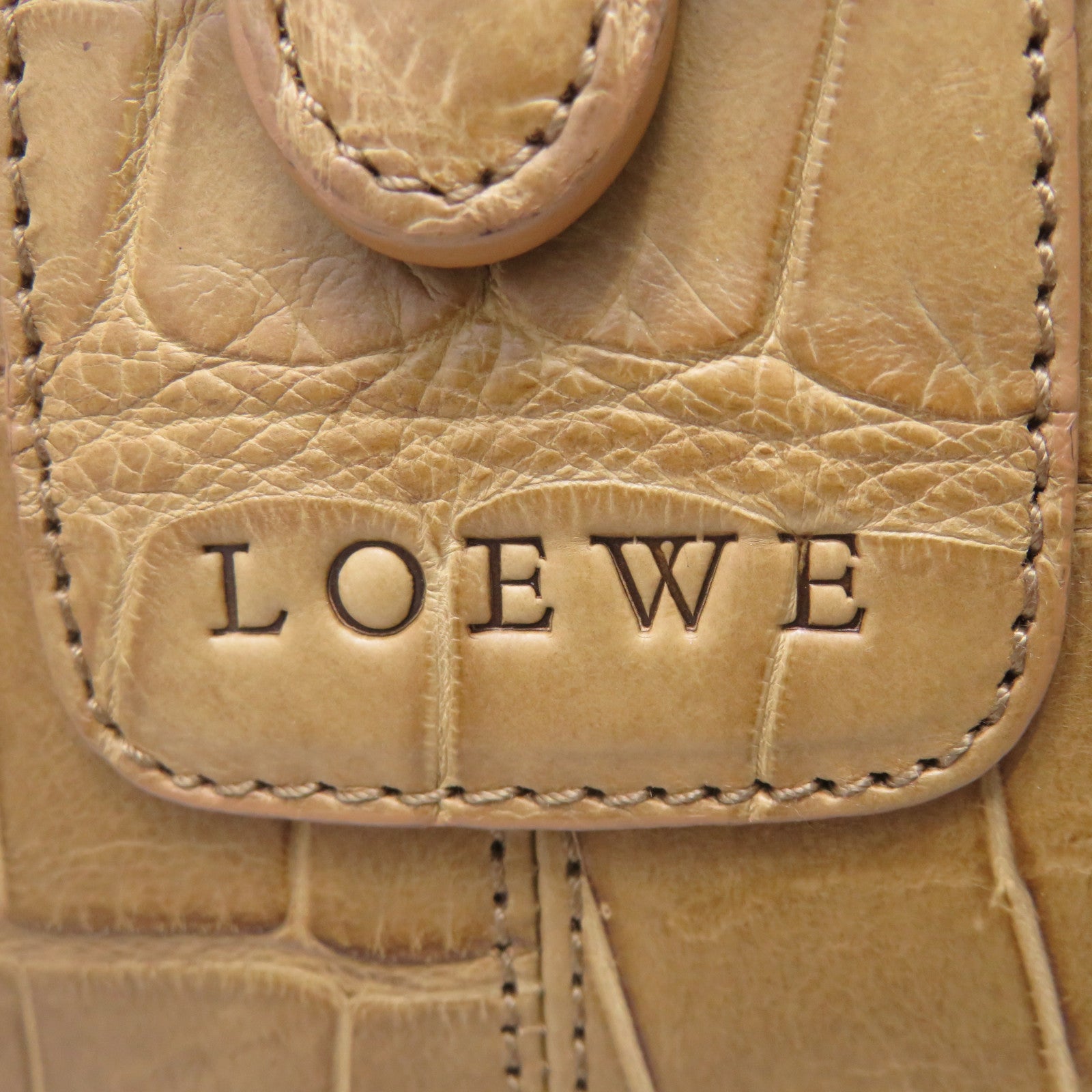 LOEWE 【激减优惠】鳄鱼皮革Hand Bag啡色