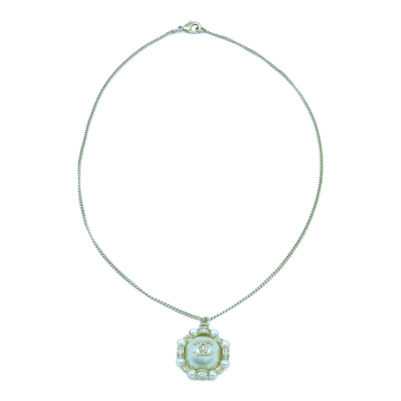 CHANEL 金屬Necklace金扣項鍊金色