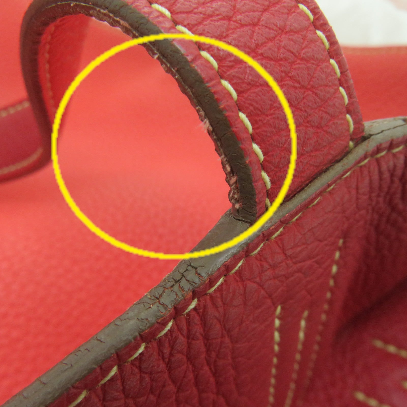 HERMES 【激減優惠】Clemence皮革Double Sens Shoulder Bag肩背袋法拉利紅/蜜桃紅