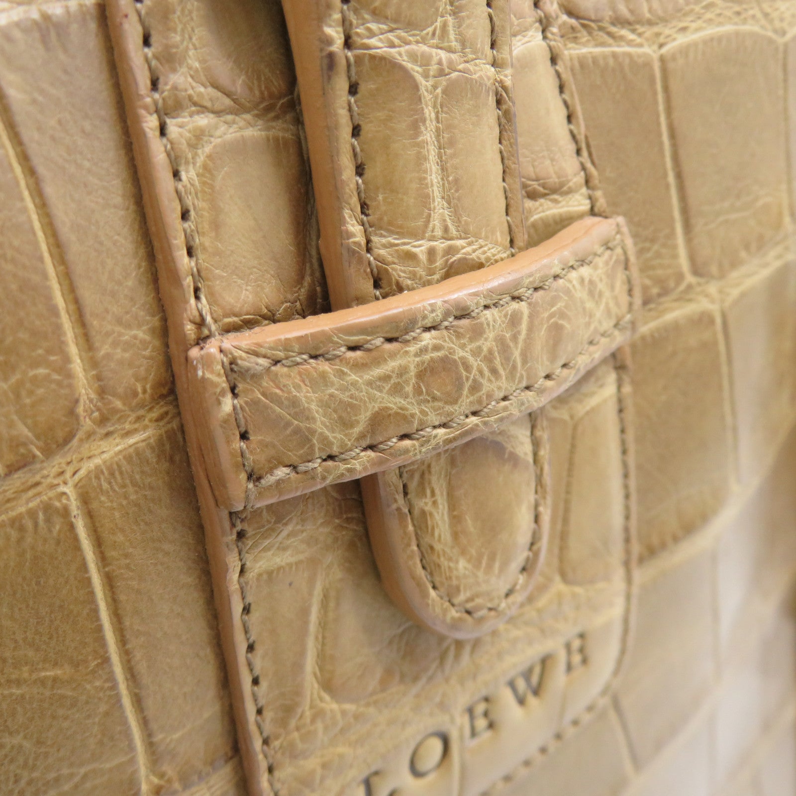 LOEWE 【激减优惠】鳄鱼皮革Hand Bag啡色