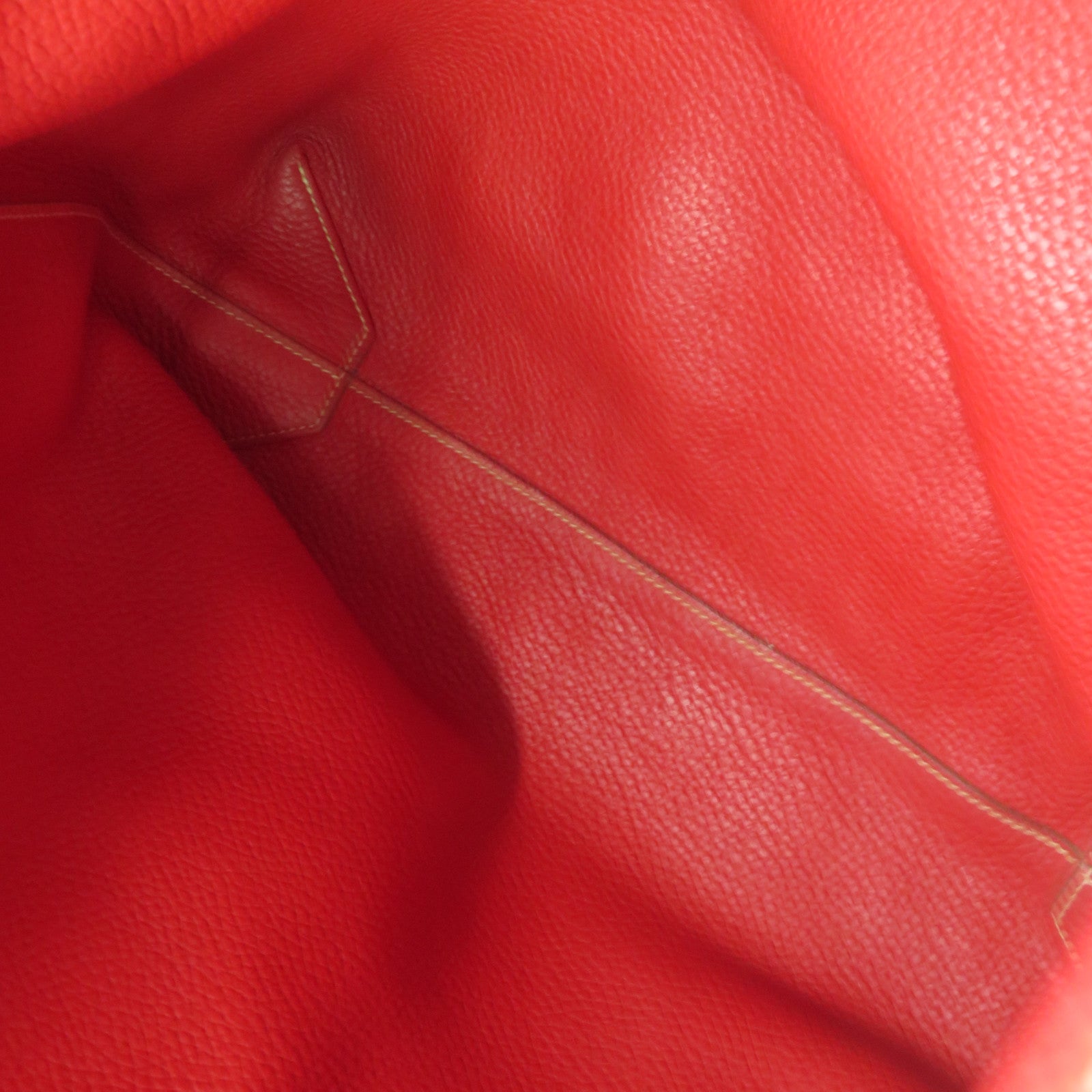 HERMES 【激減優惠】Clemence皮革Double Sens Shoulder Bag肩背袋法拉利紅/蜜桃紅