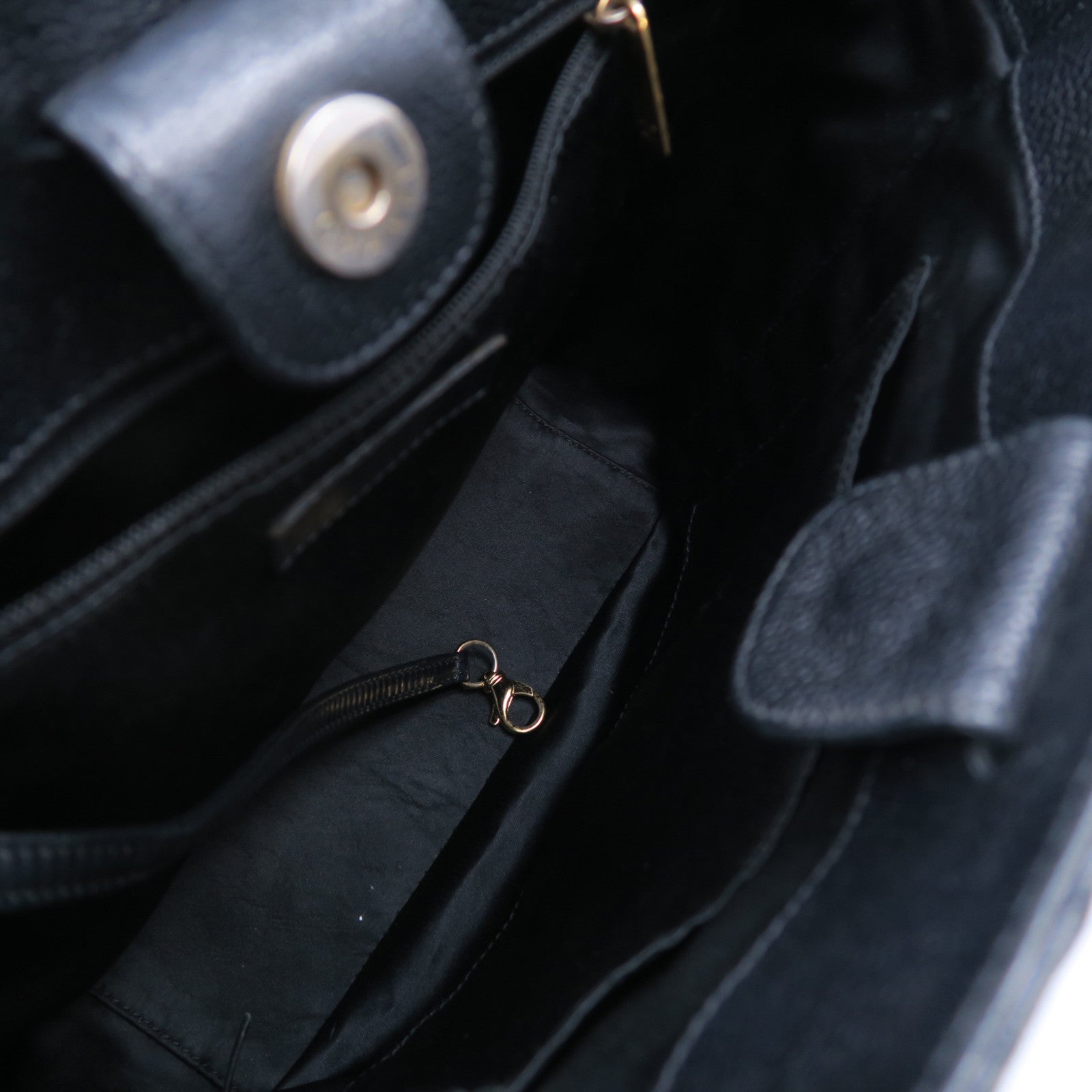 CHANEL 菱格Caviar皮革PST Petite Shopping Tote Bag金扣鏈帶肩背袋黑色