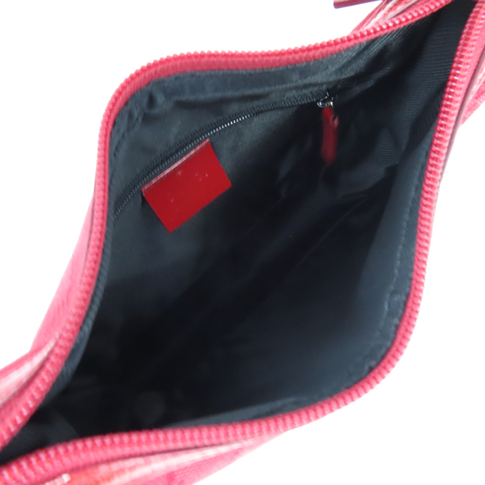 GUCCI Canvas / Patent Leather Shoulder Bag Gold Buckle Shoulder Bag Red