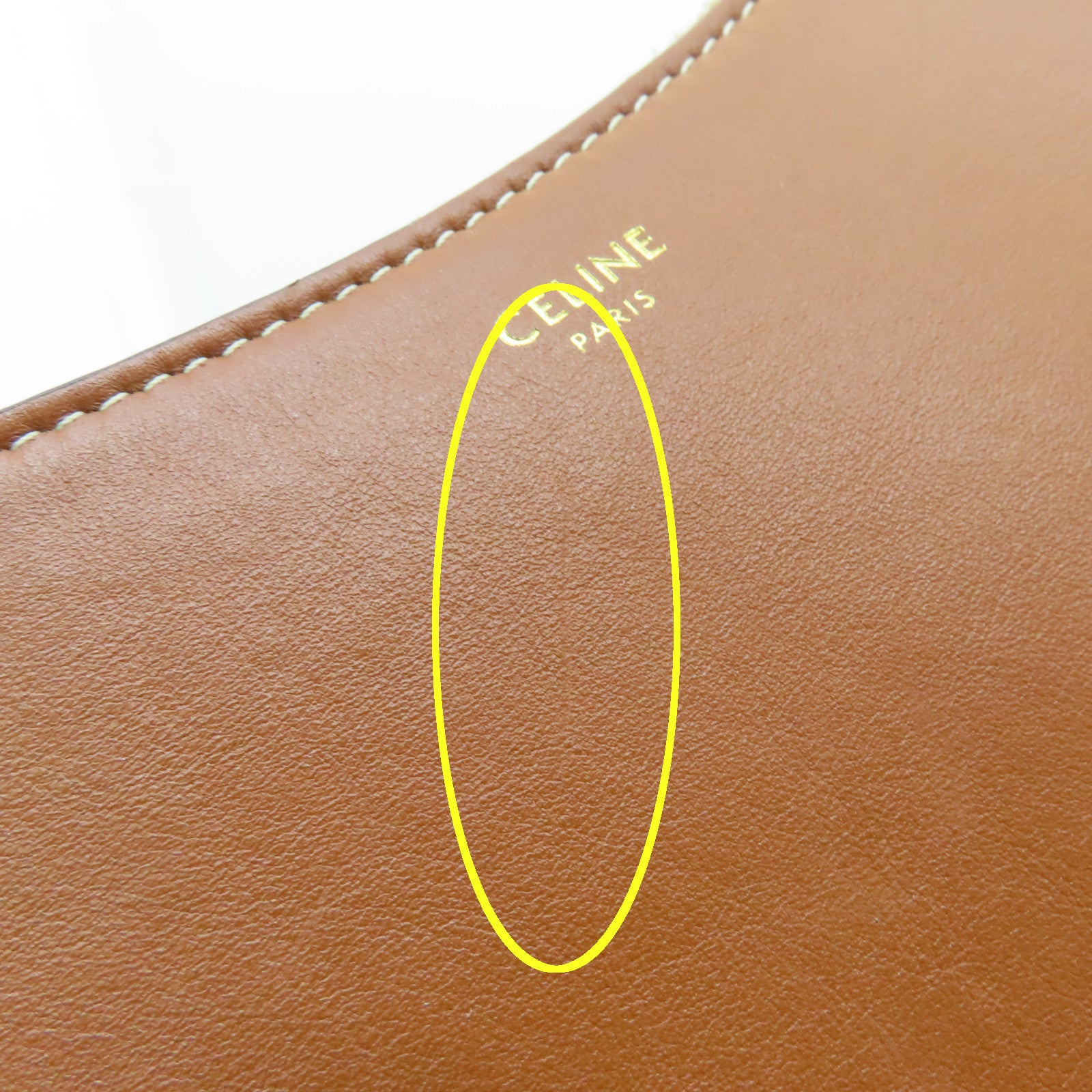 CELINE 牛皮皮革AVA金扣肩背袋啡色