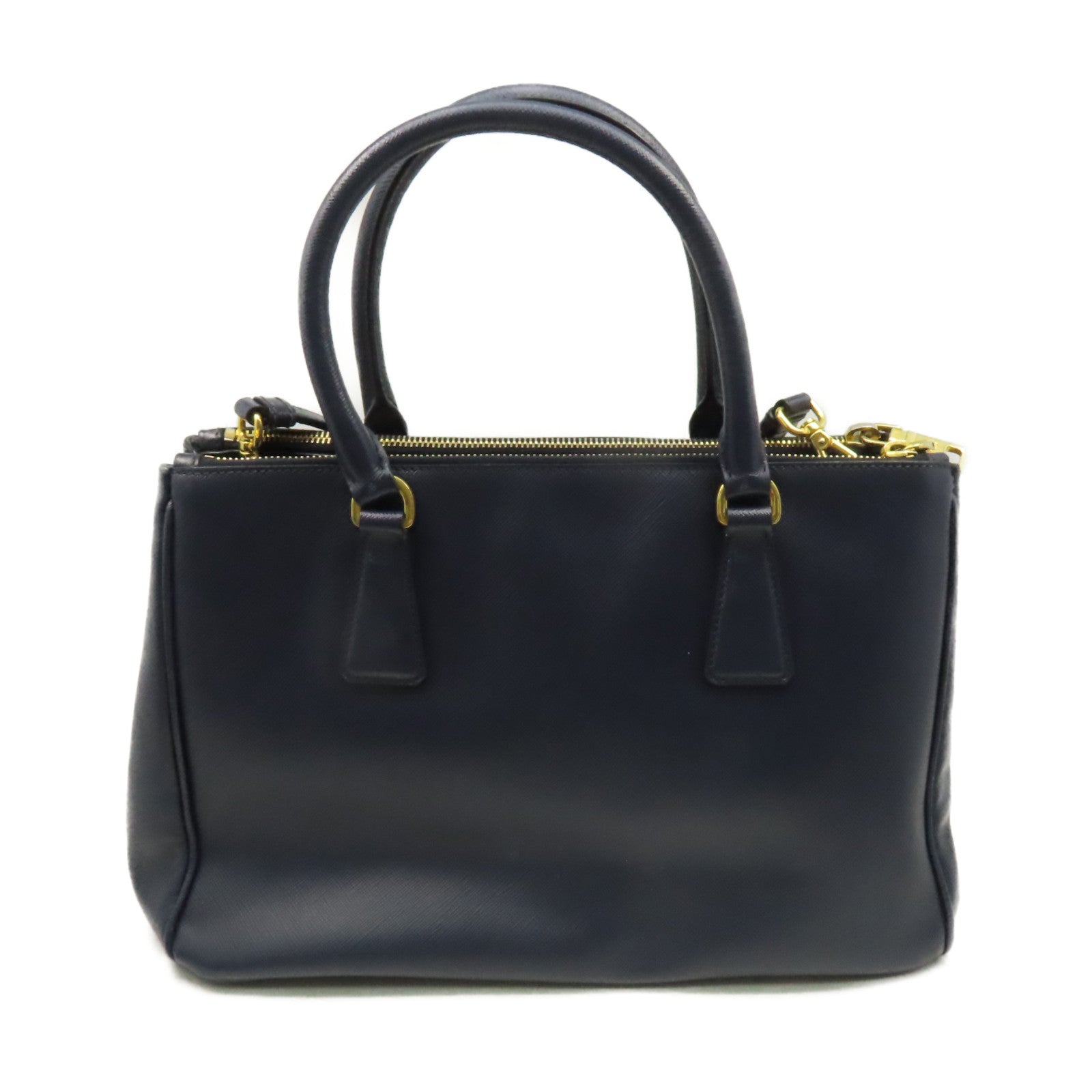 PRADA Saffiano皮革2Way Shoulder Bag金扣手挽肩背兩用袋藍色