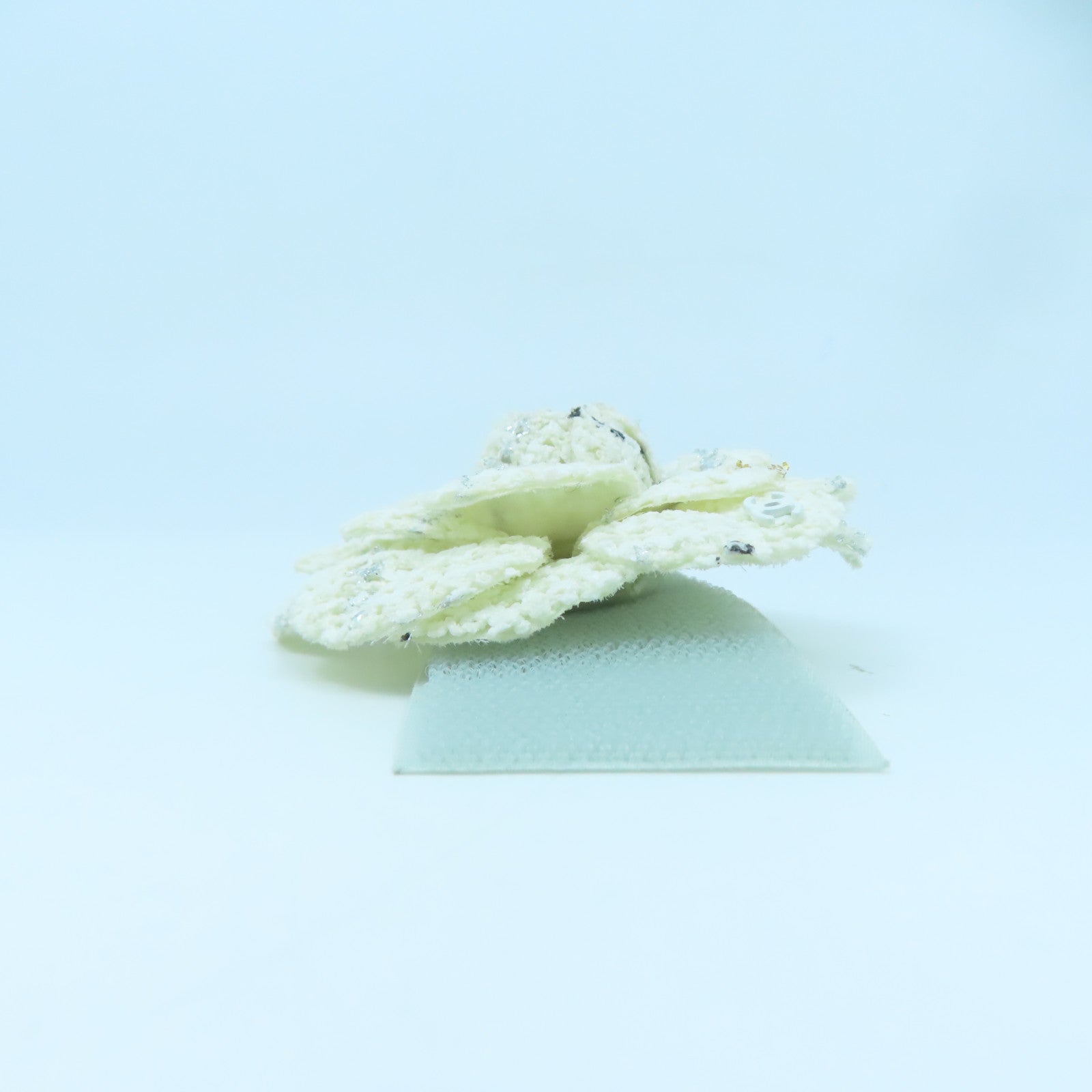 CHANEL Brooch brooch white fabric