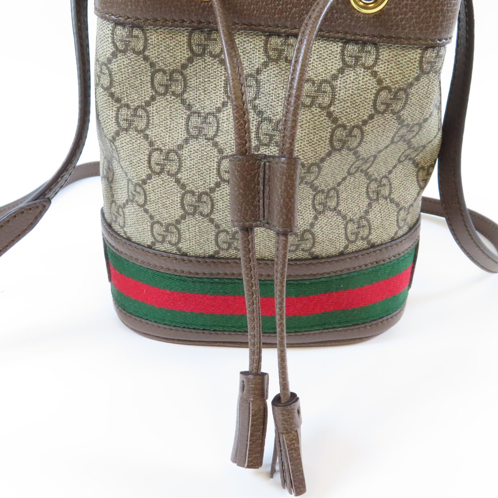 GUCCI 塗層帆布Ophidia GG Mini Bucket金扣肩背袋啡色