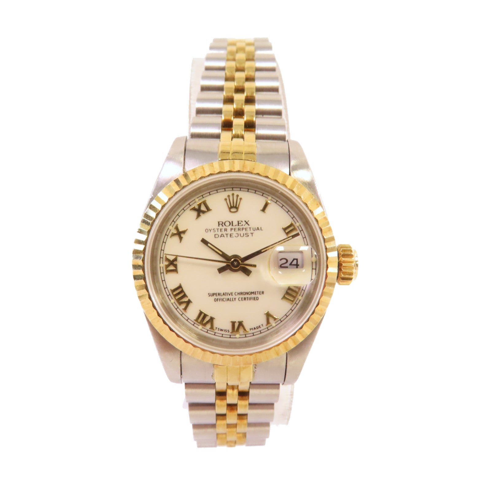 ROLEX Datejust Watch K18黃金/不鏽鋼自動機芯手錶白色/金色/銀色