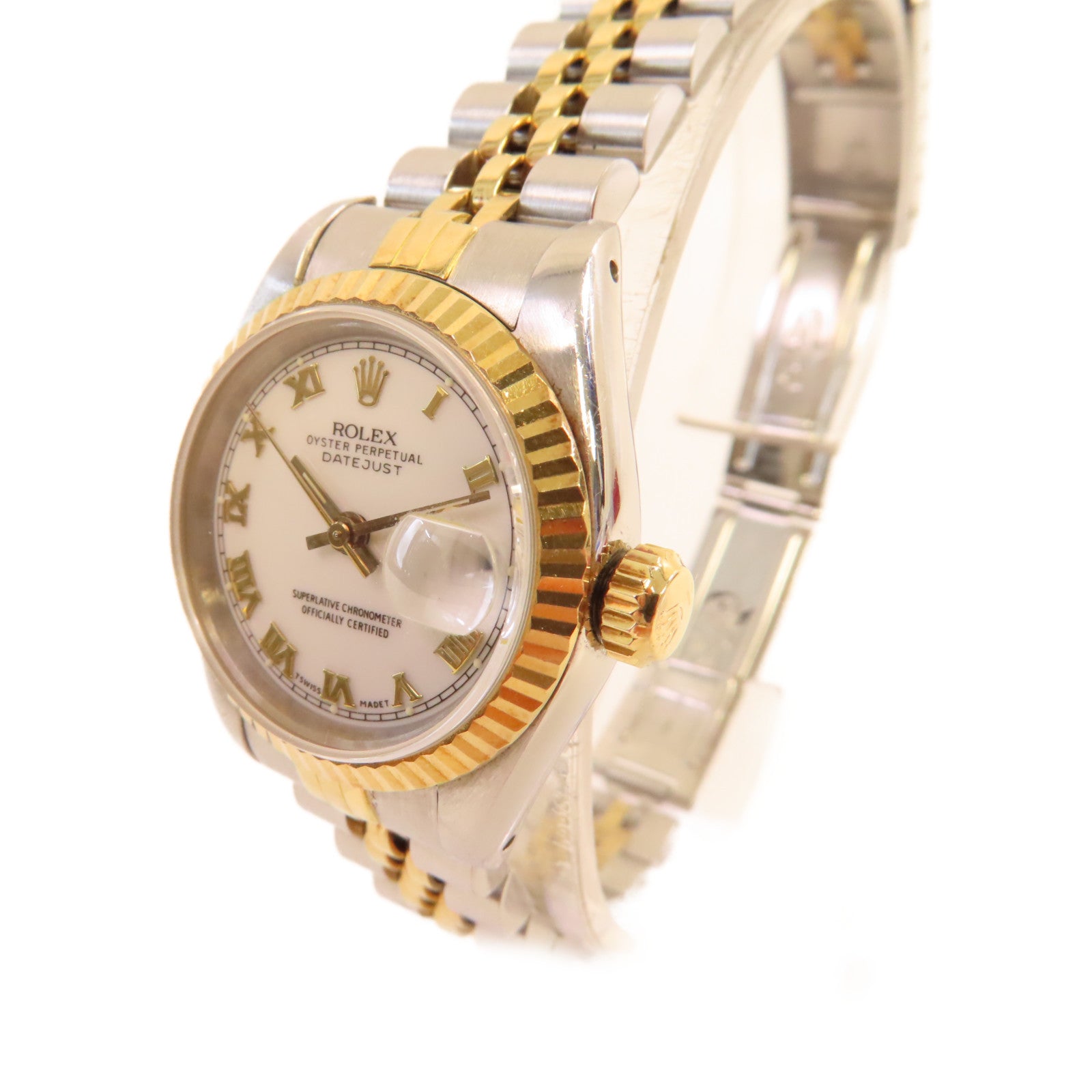 ROLEX Datejust Watch K18黃金/不鏽鋼自動機芯手錶白色/金色/銀色