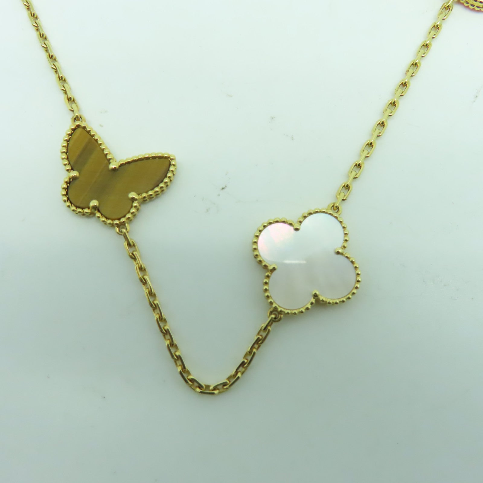 Van Cleef & Arpels 18K黃金Lucky Alhambra項鍊#90cm