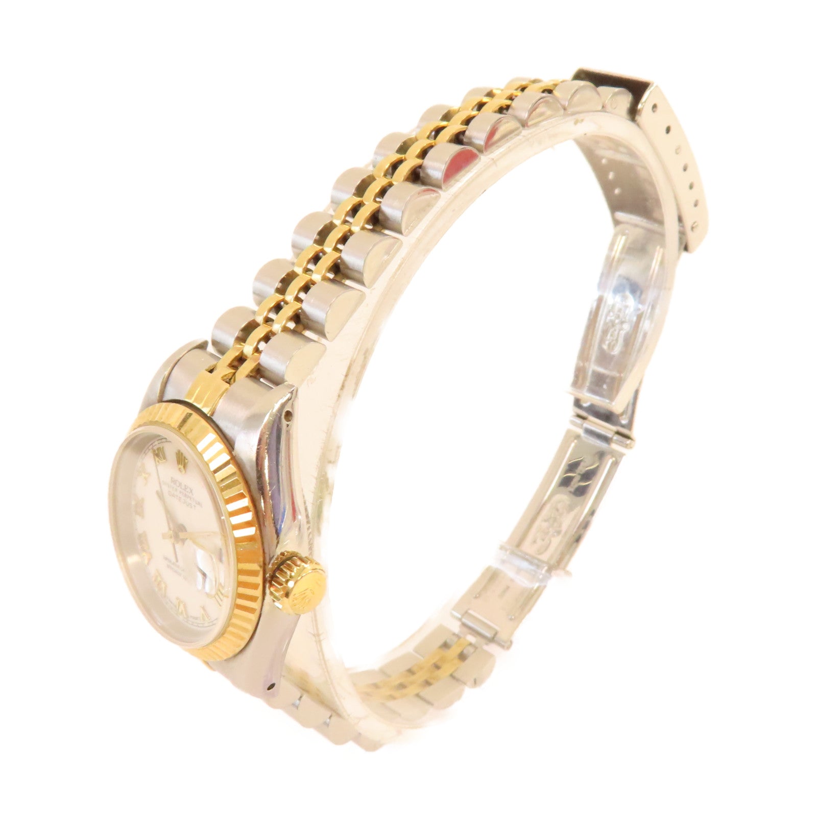 ROLEX Datejust Watch K18黃金/不鏽鋼自動機芯手錶白色/金色/銀色