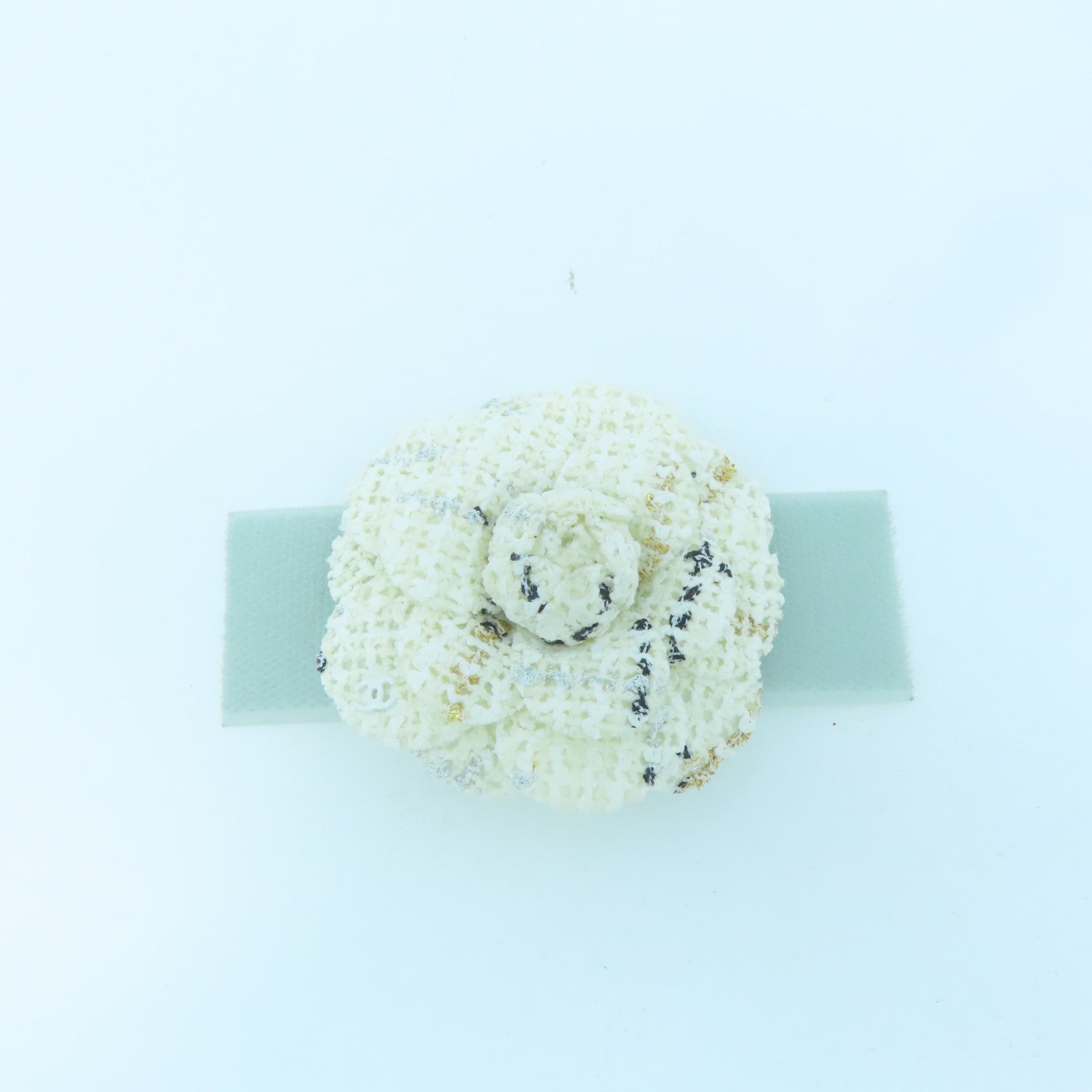 CHANEL Brooch brooch white fabric