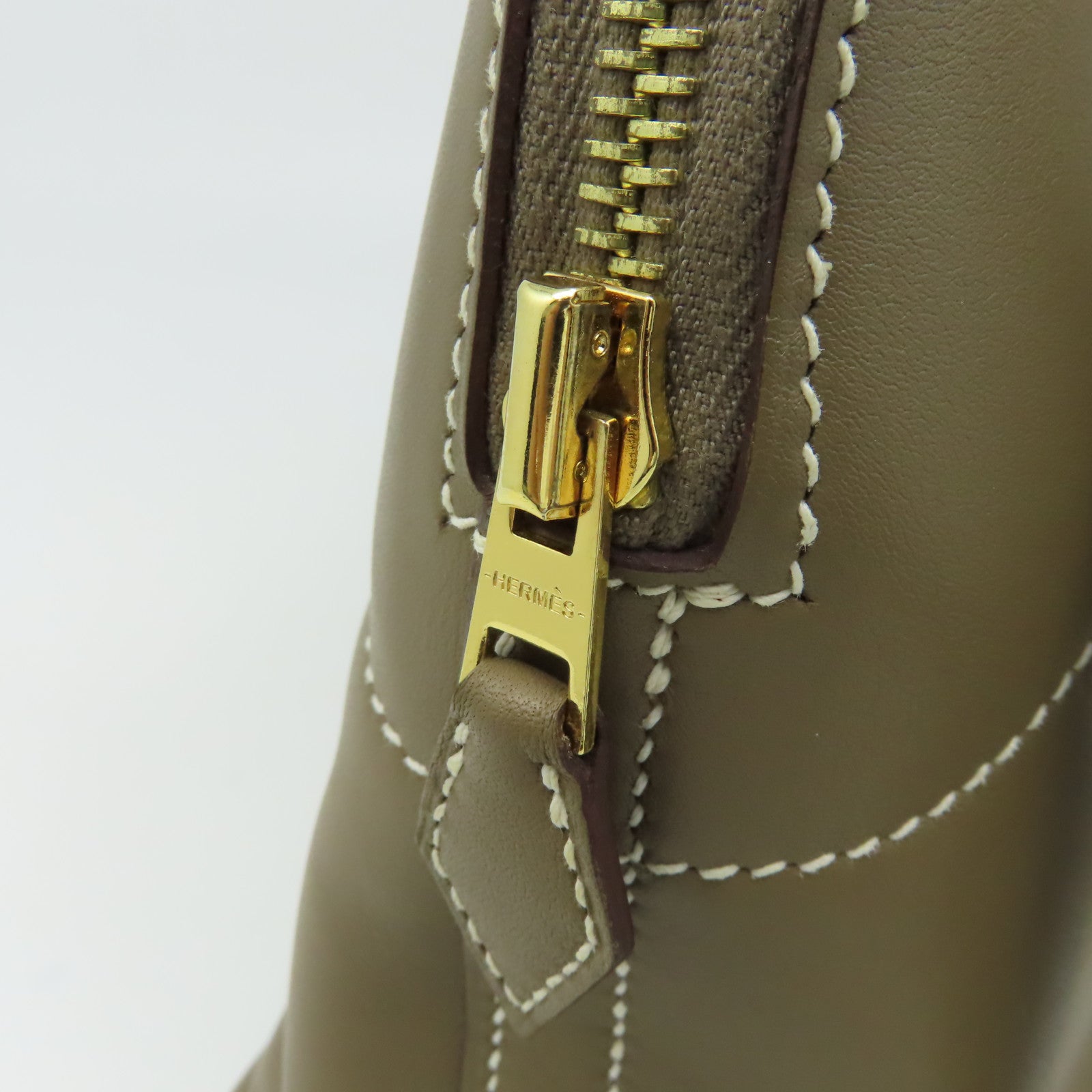 HERMES Swift皮革Bolide 27 2Way Hand Bag金扣手挽肩背兩用袋Etoupe大象灰色