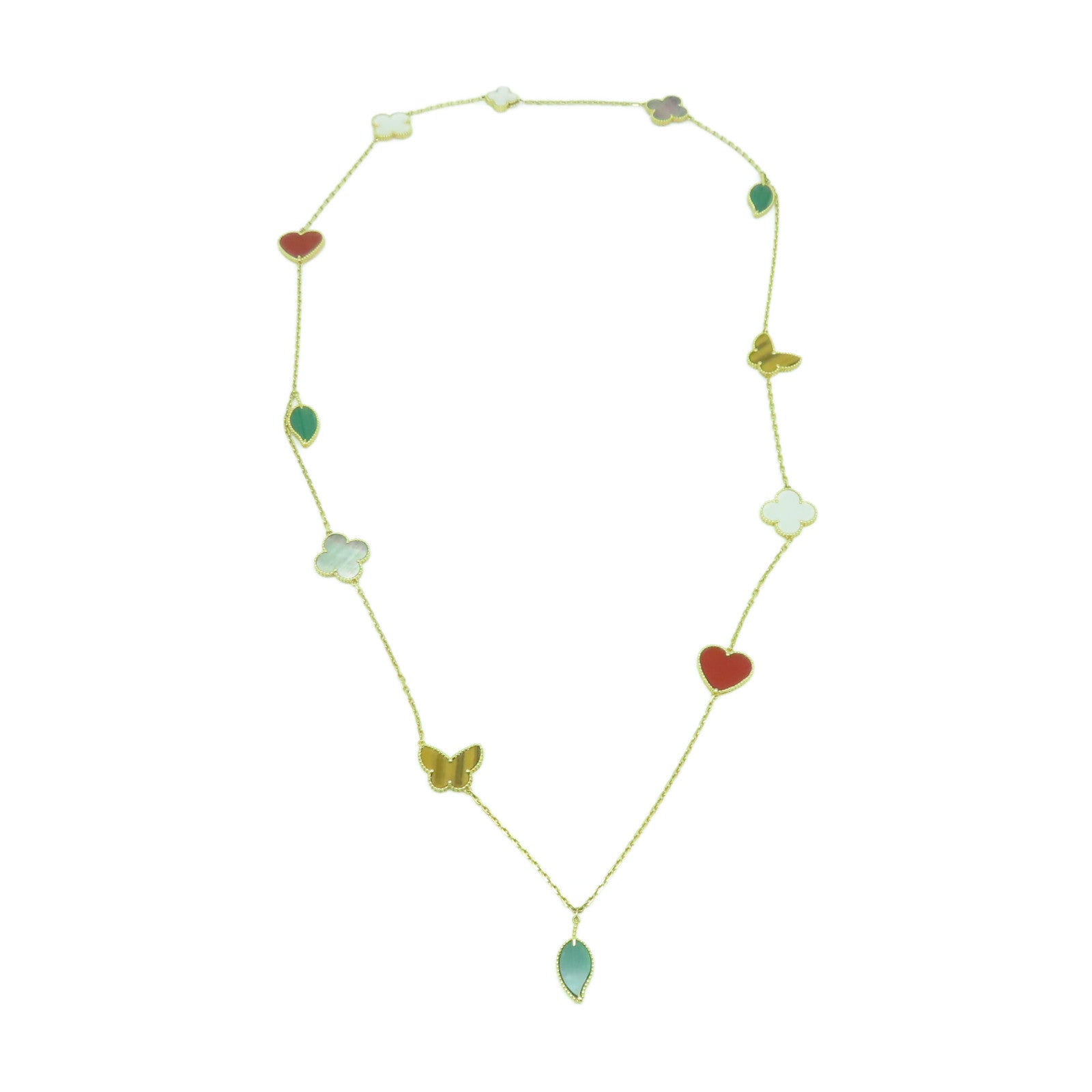 Van Cleef & Arpels 18K黃金Lucky Alhambra項鍊#90cm