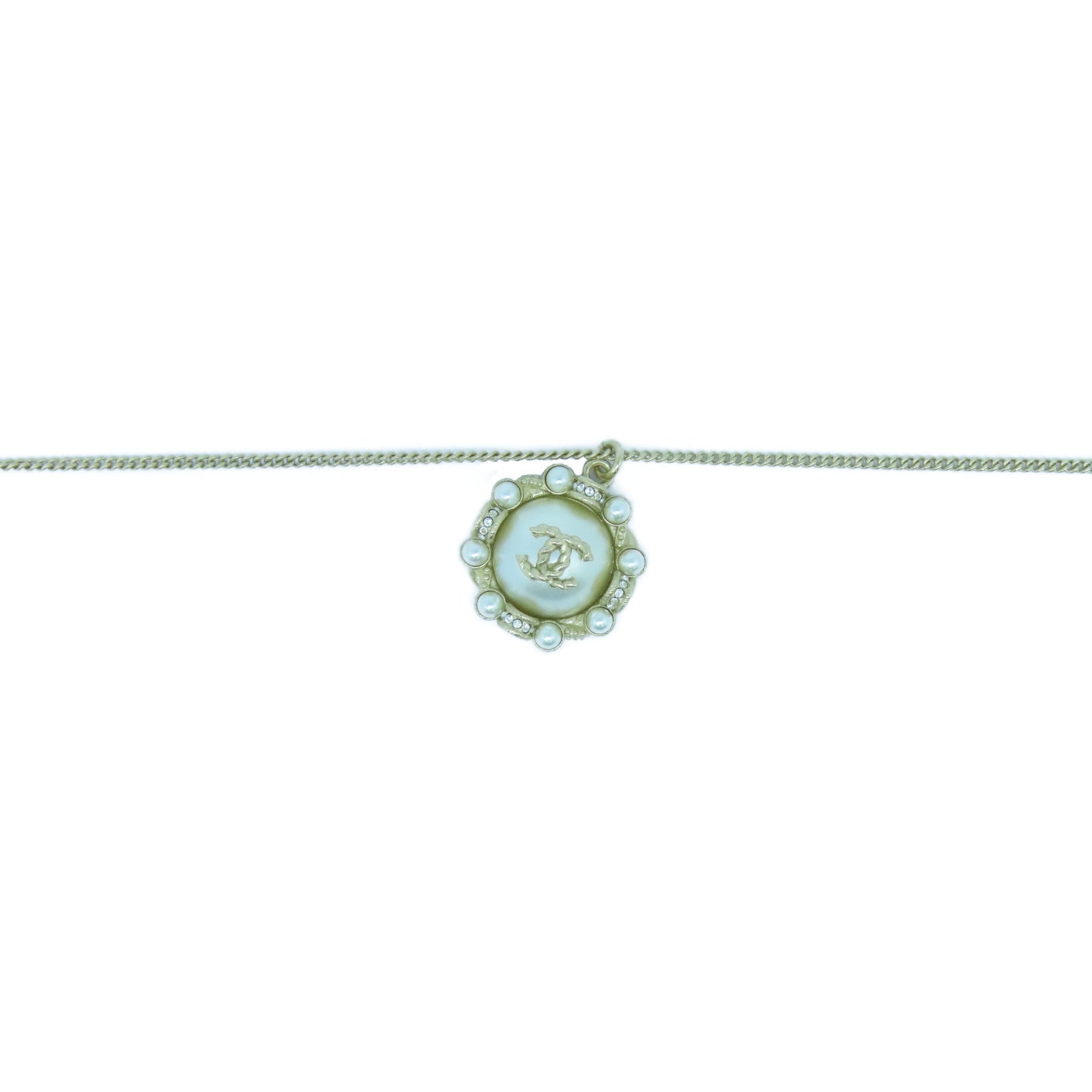 CHANEL 金屬Necklace金扣項鍊金色
