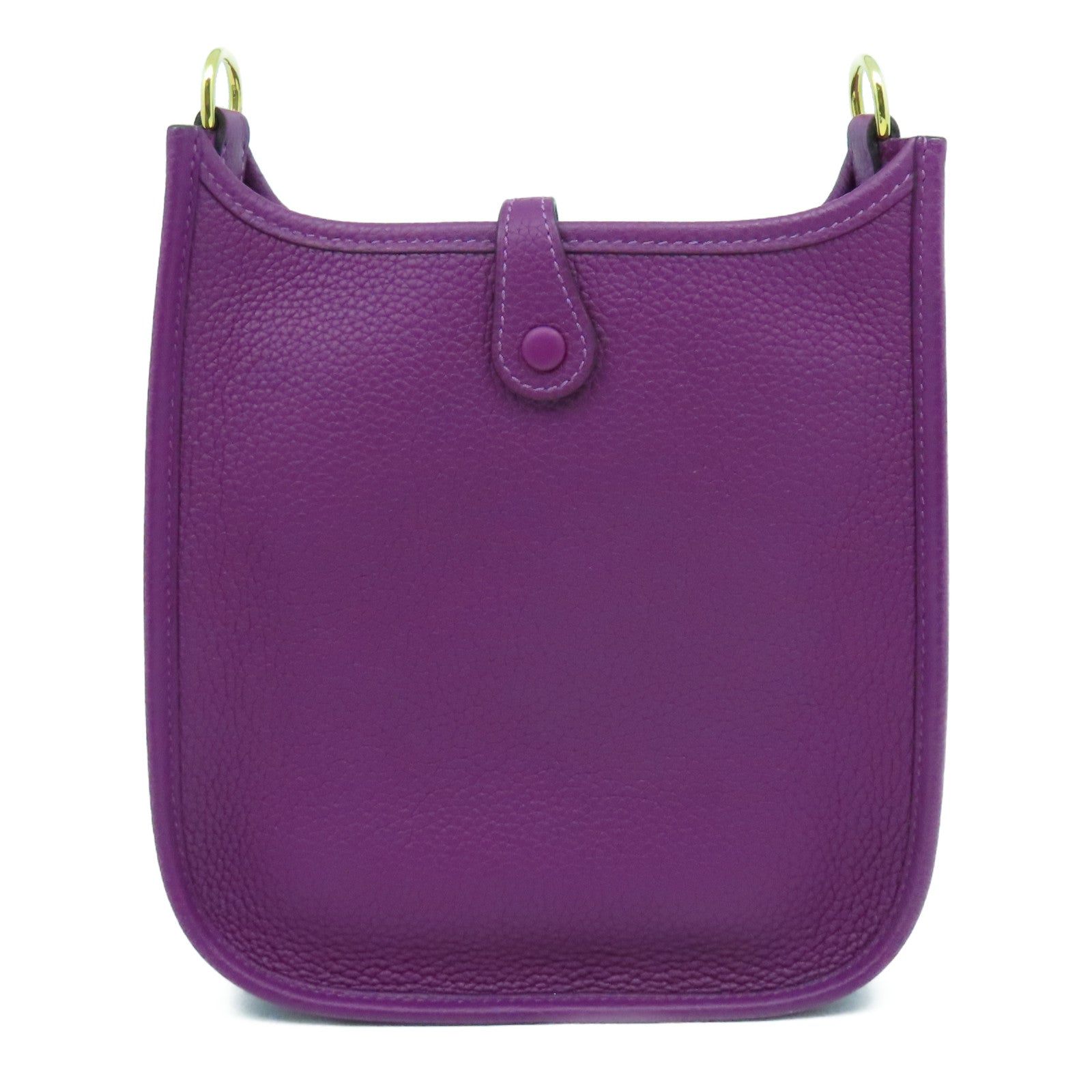 HERMES Clemence皮革Evelyne TPM金扣肩背袋Anemone海葵紫色