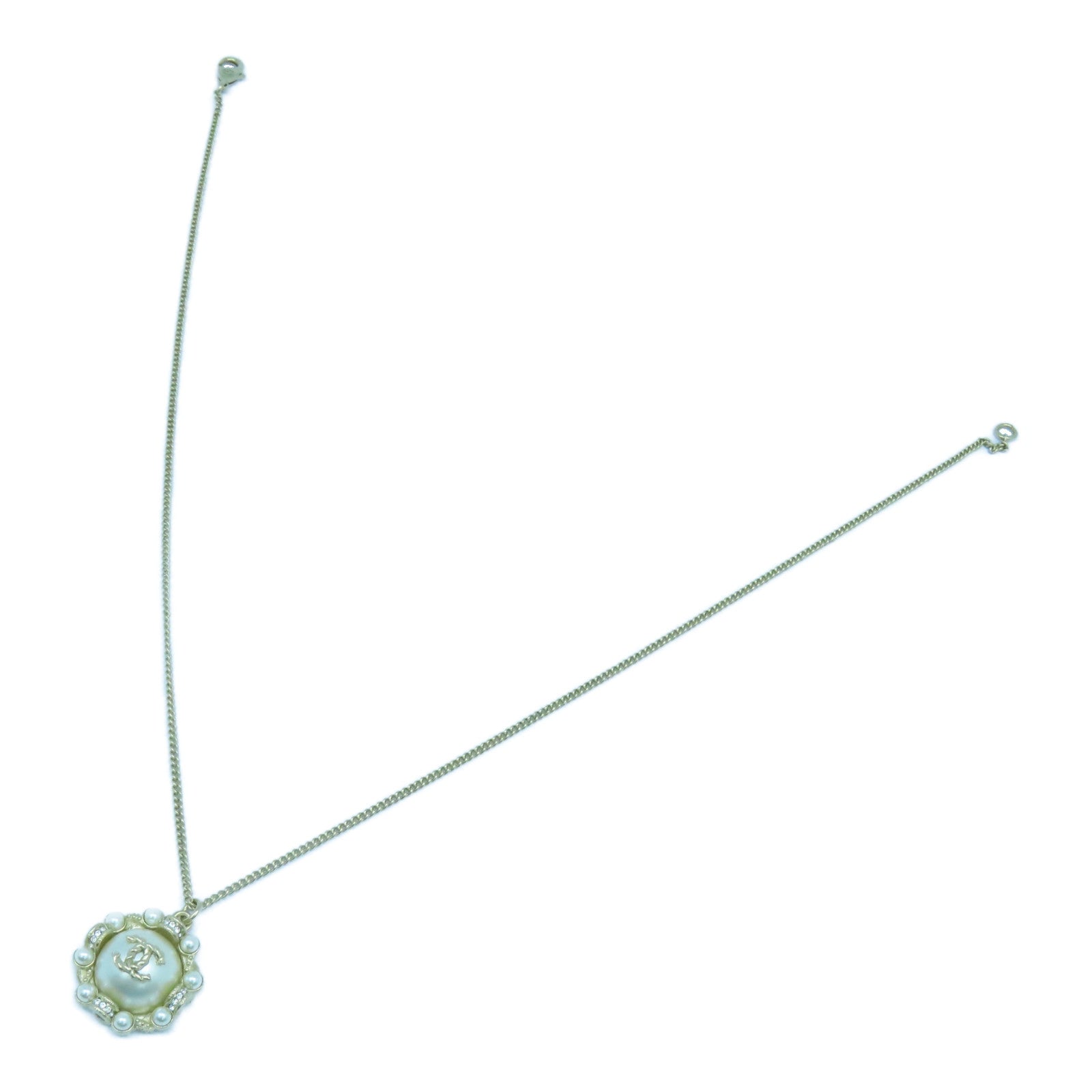 CHANEL 金屬Necklace金扣項鍊金色