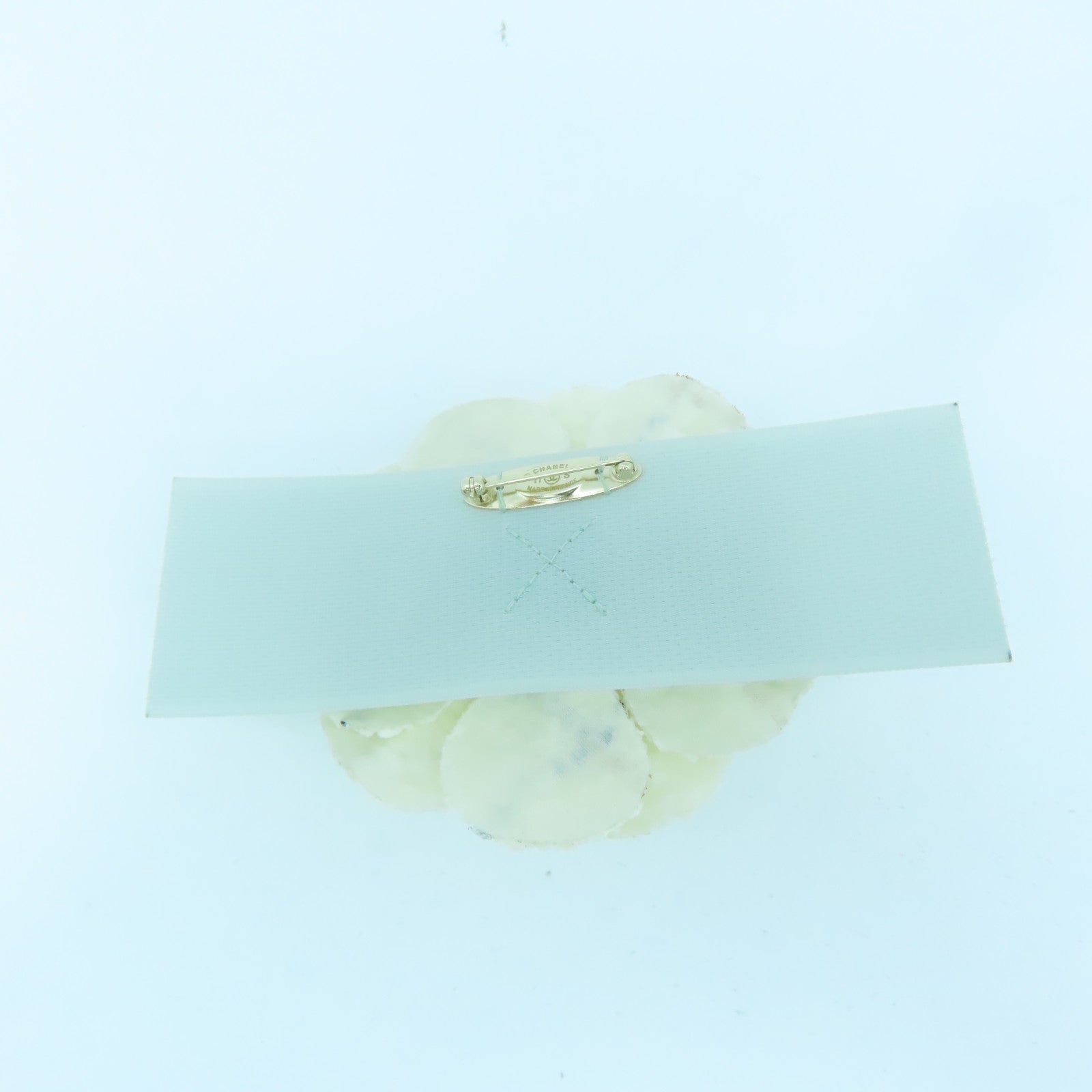 CHANEL Brooch brooch white fabric