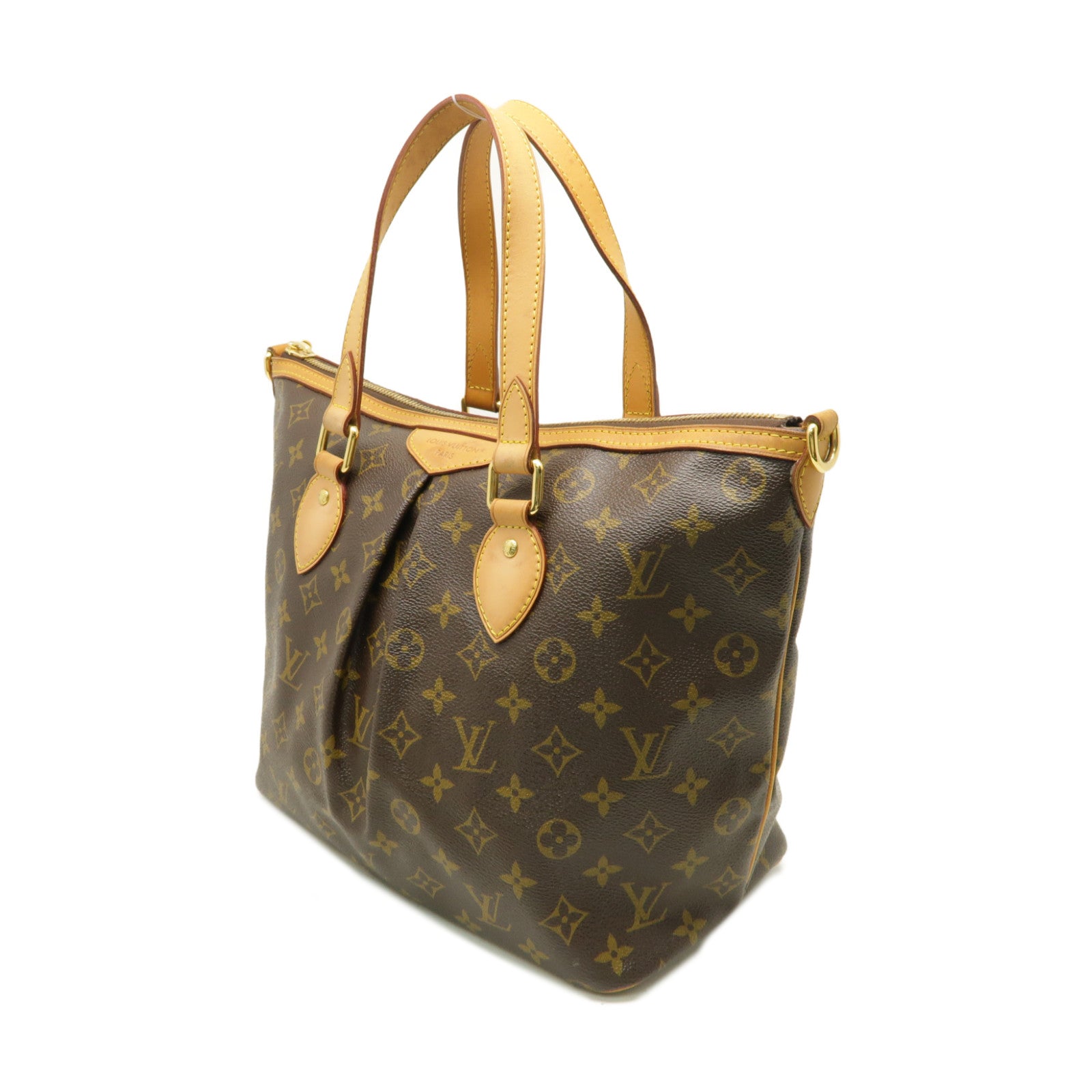 LOUIS VUITTON Monogram Palermo PM金扣手挽肩背兩用袋棕色