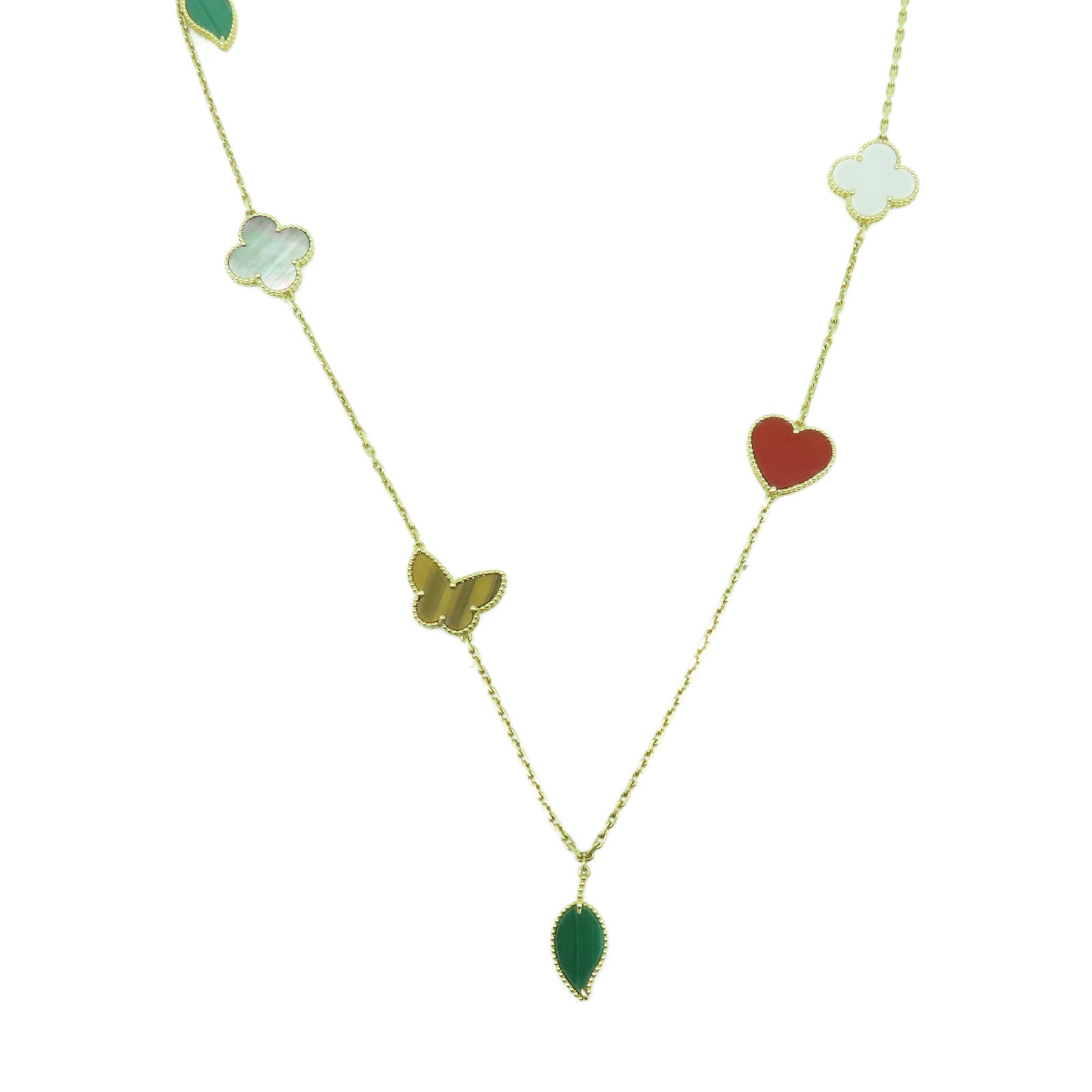 Van Cleef & Arpels 18K黃金Lucky Alhambra項鍊#90cm