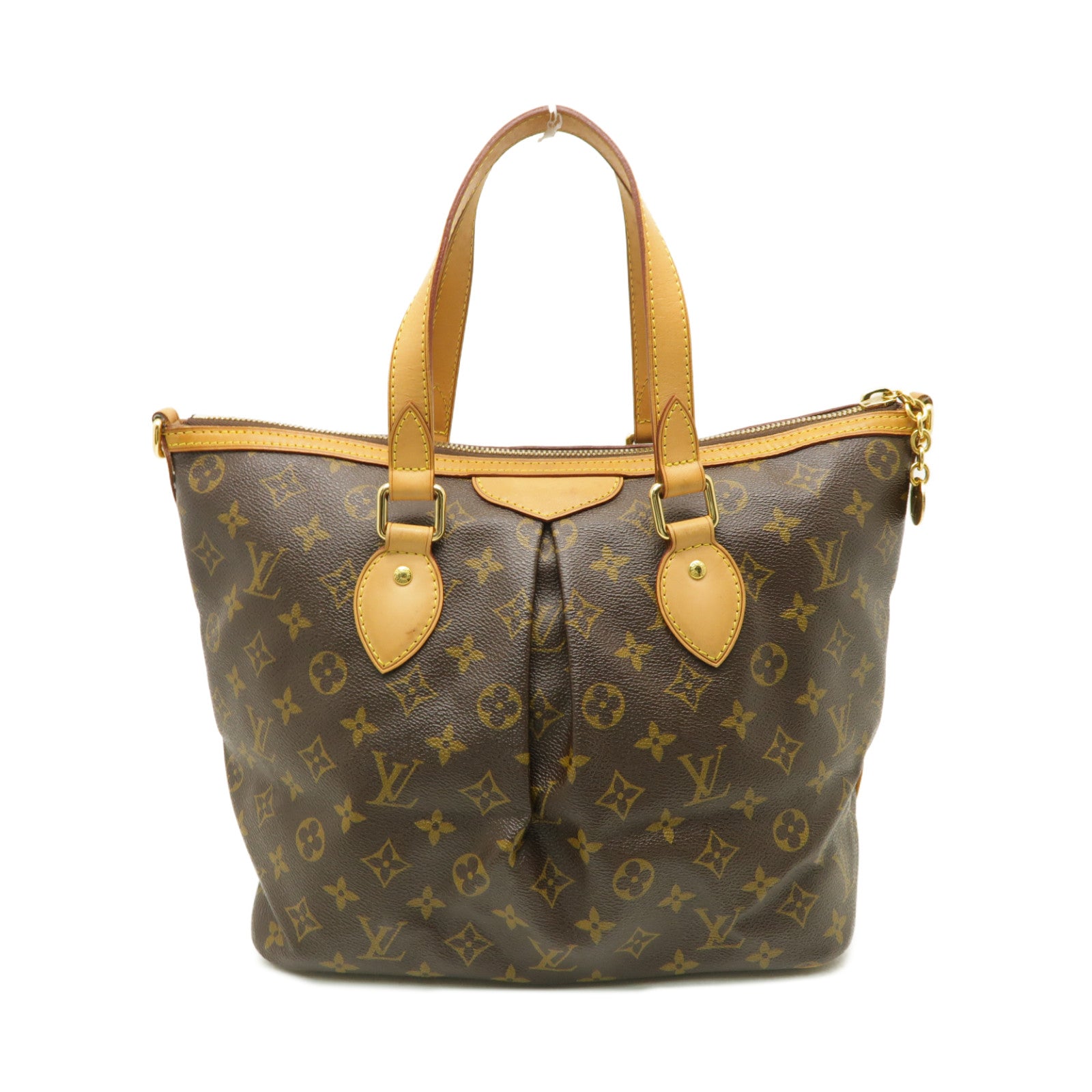 LOUIS VUITTON Monogram Palermo PM金扣手挽肩背兩用袋棕色
