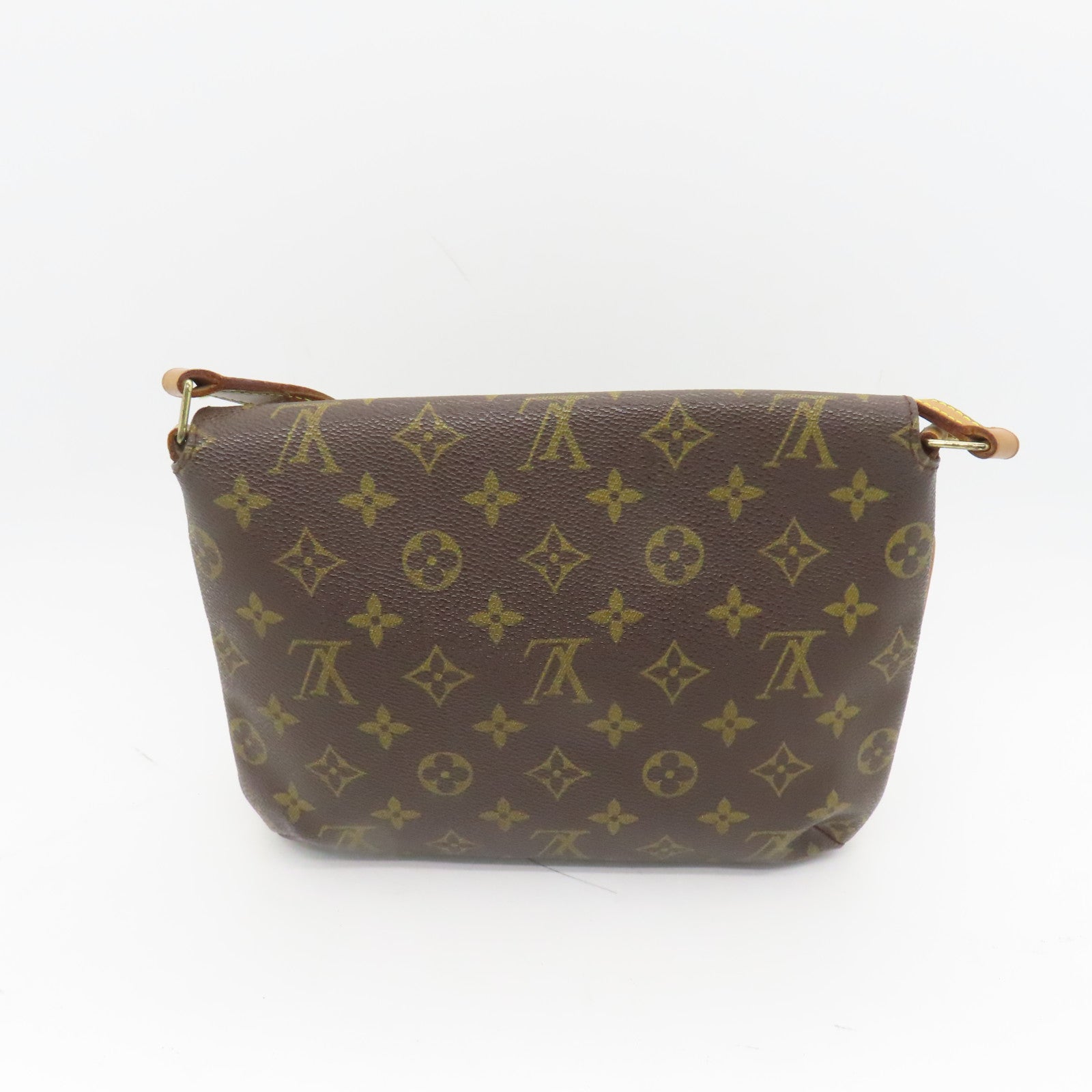 LOUIS VUITTON Monogram Musette Tango Gold Buckle Shoulder Bag Brown