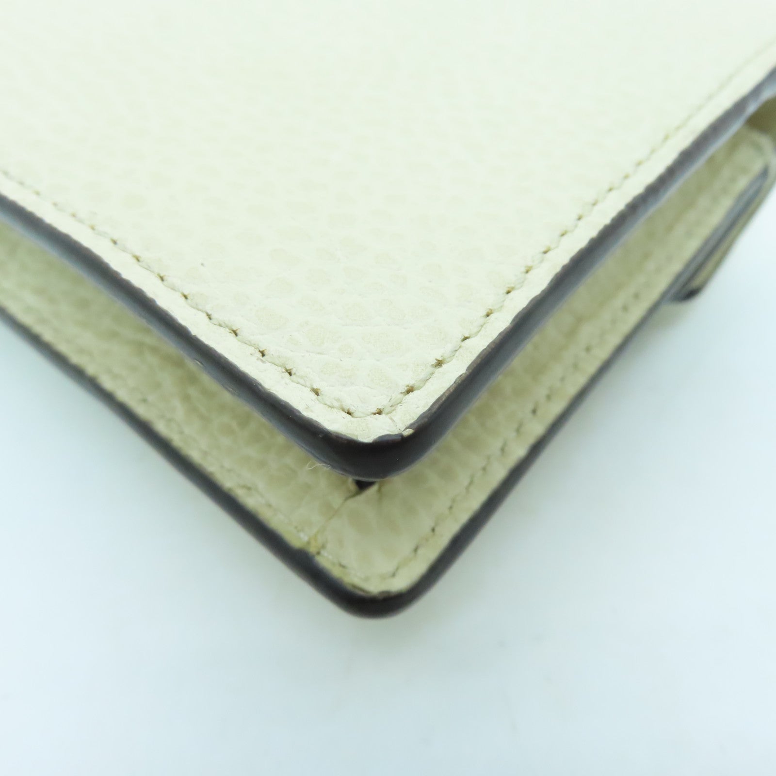 GUCCI cowhide leather Dionysus Super Mini silver buckle chain shoulder bag beige