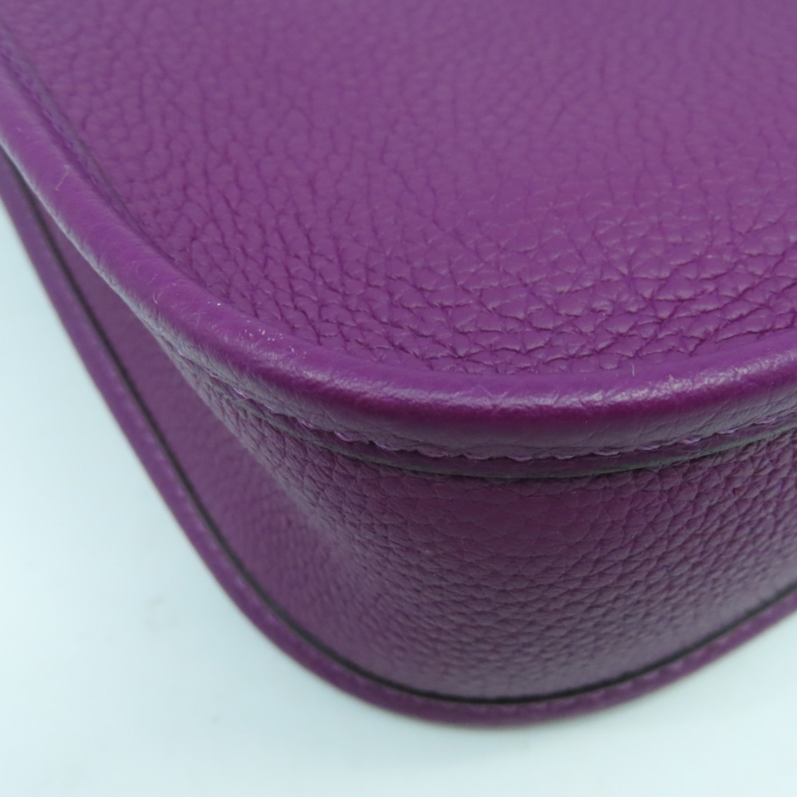 HERMES Clemence皮革Evelyne TPM金扣肩背袋Anemone海葵紫色