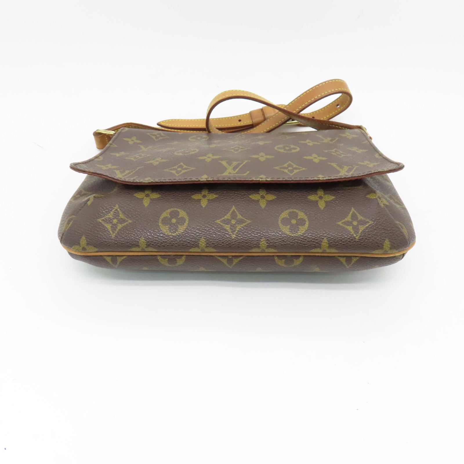 LOUIS VUITTON Monogram Musette Tango Gold Buckle Shoulder Bag Brown