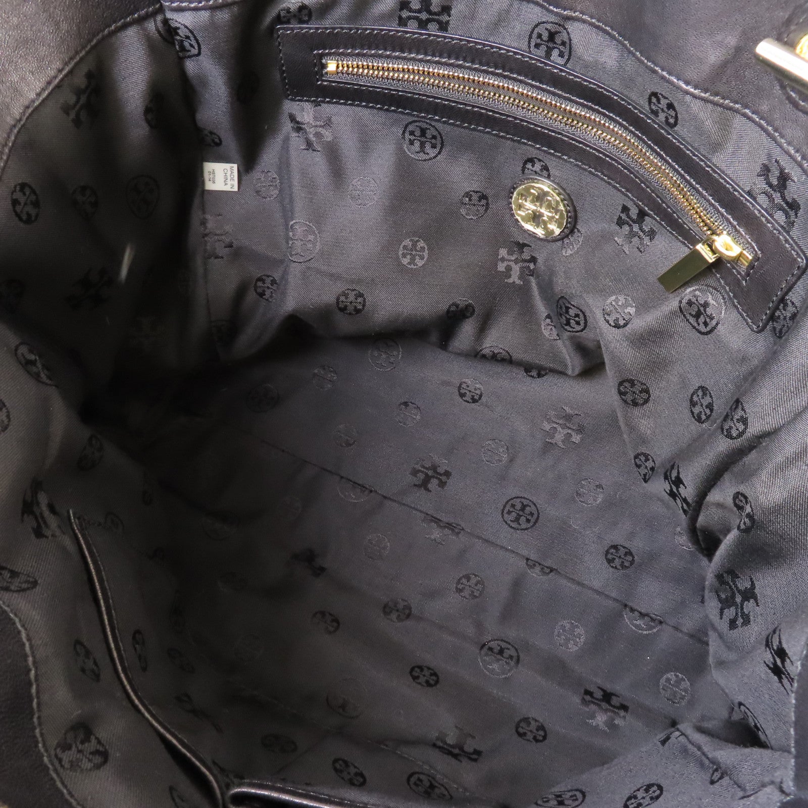 Tory Burch 羊皮皮革Chain Tote Bag金扣肩背袋黑色