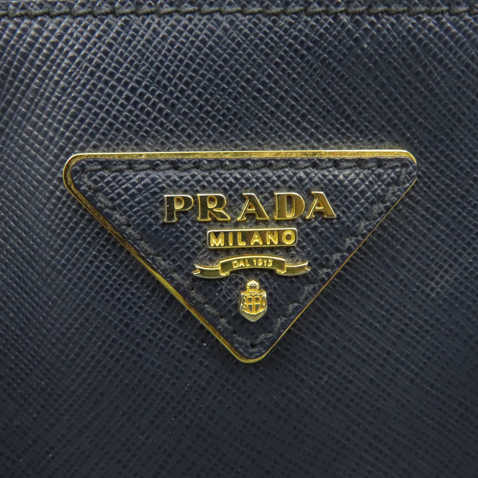 PRADA Saffiano皮革2Way Shoulder Bag金扣手挽肩背兩用袋藍色