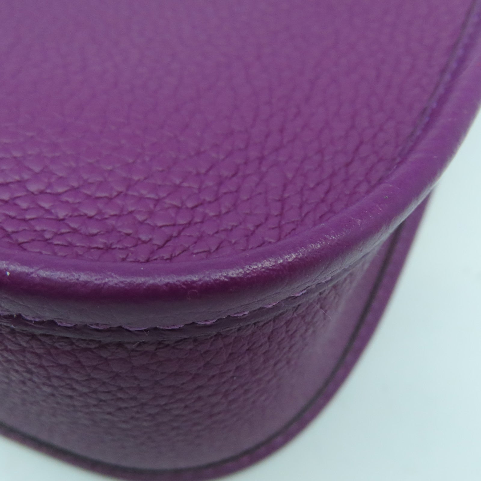 HERMES Clemence皮革Evelyne TPM金扣肩背袋Anemone海葵紫色