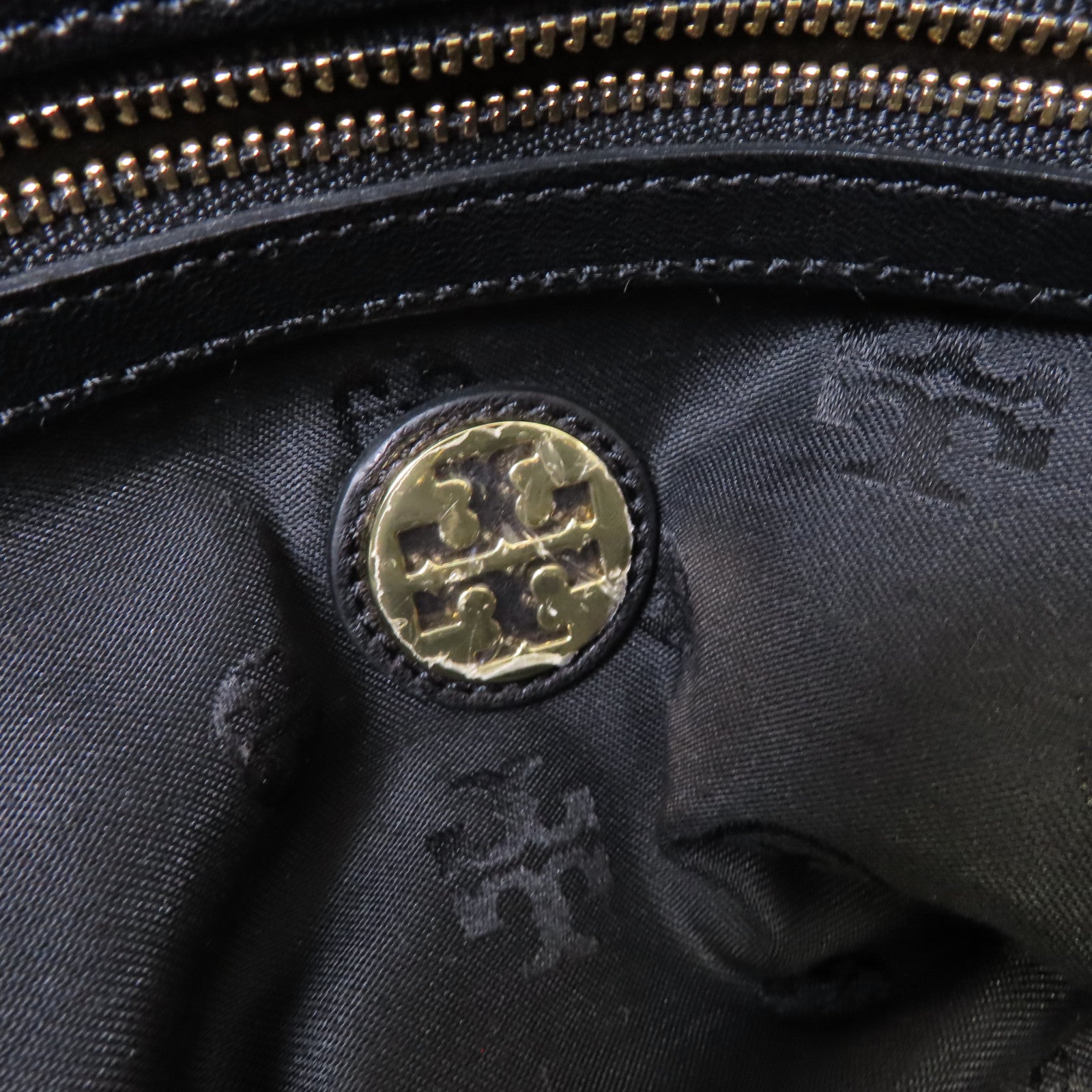 Tory Burch 羊皮皮革Chain Tote Bag金扣肩背袋黑色