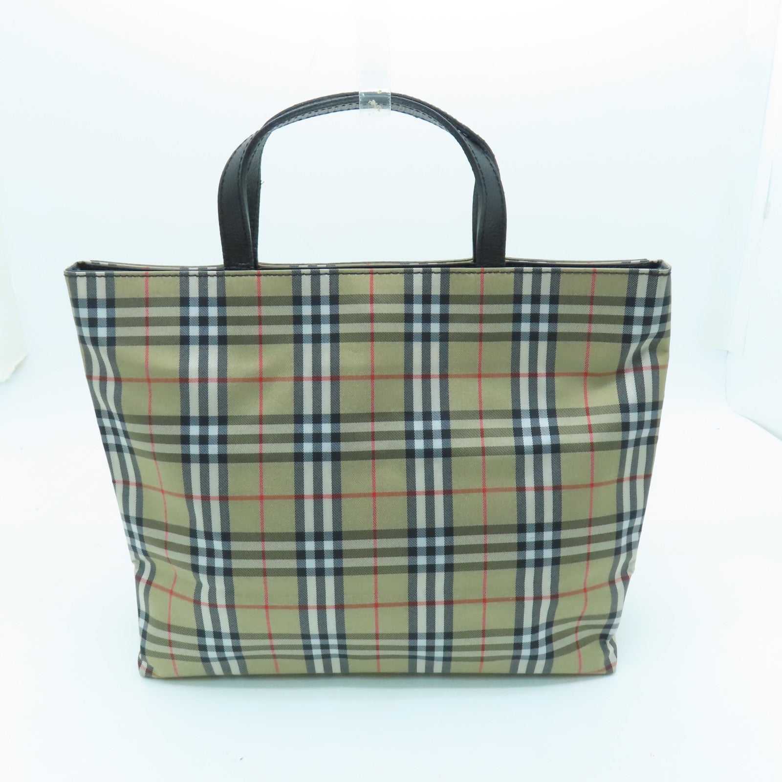 BURBERRY Canvas Handbag Silver Buckle Brown/Black