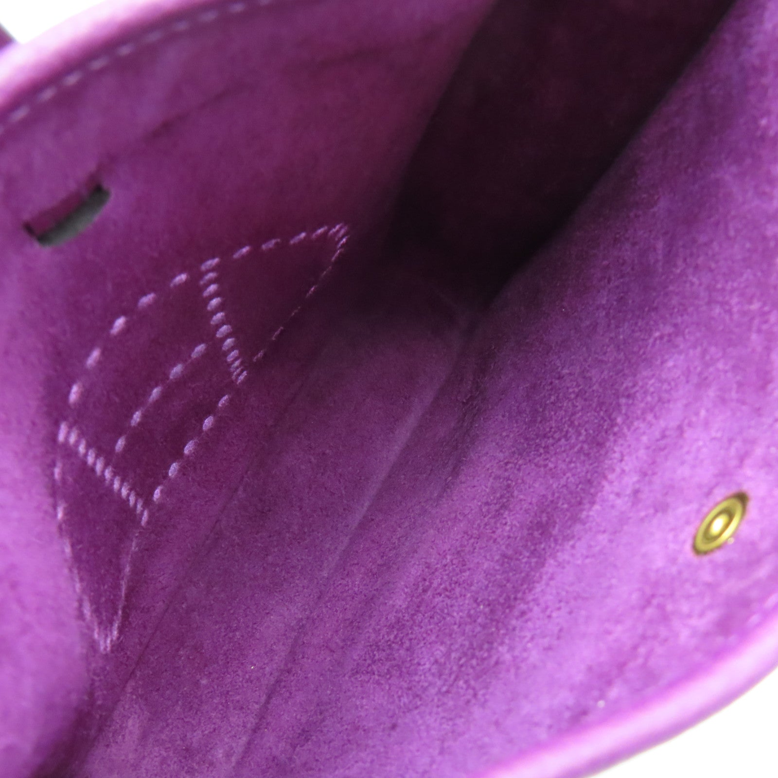 HERMES Clemence皮革Evelyne TPM金扣肩背袋Anemone海葵紫色