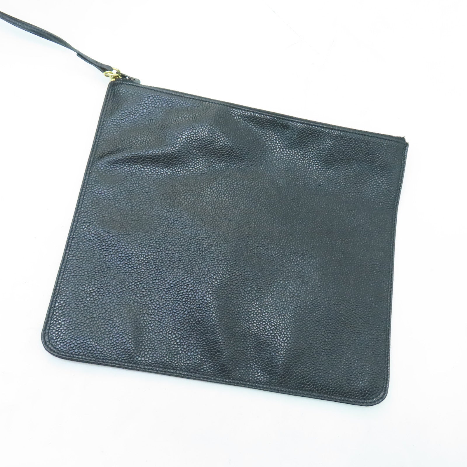 CHANEL Caviar皮革Vintage Bag金扣鏈帶肩背袋黑色