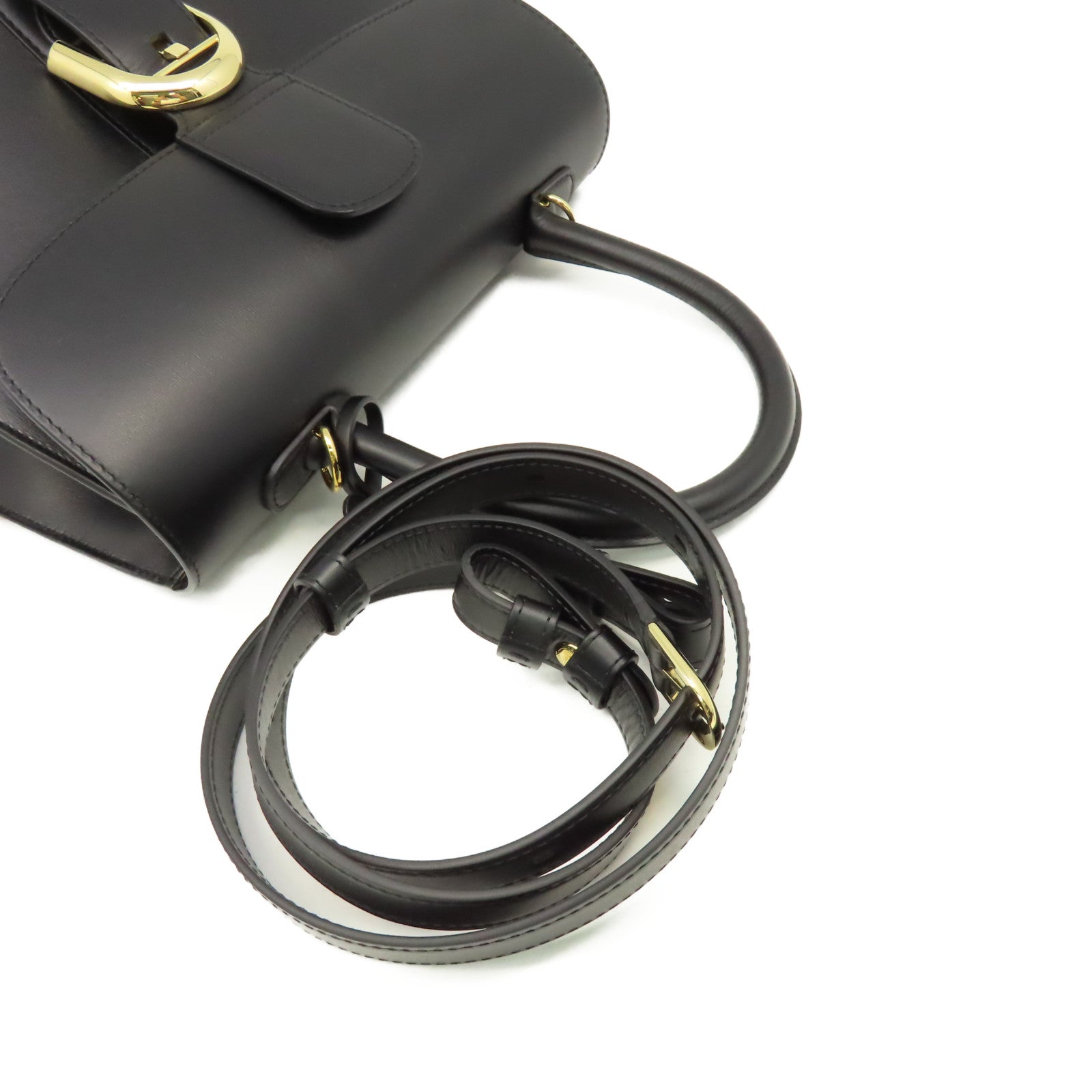 SELECTION 牛皮皮革Delvaux Brillant MM 2Way Shoulder Bag手挽肩背兩用袋黑色