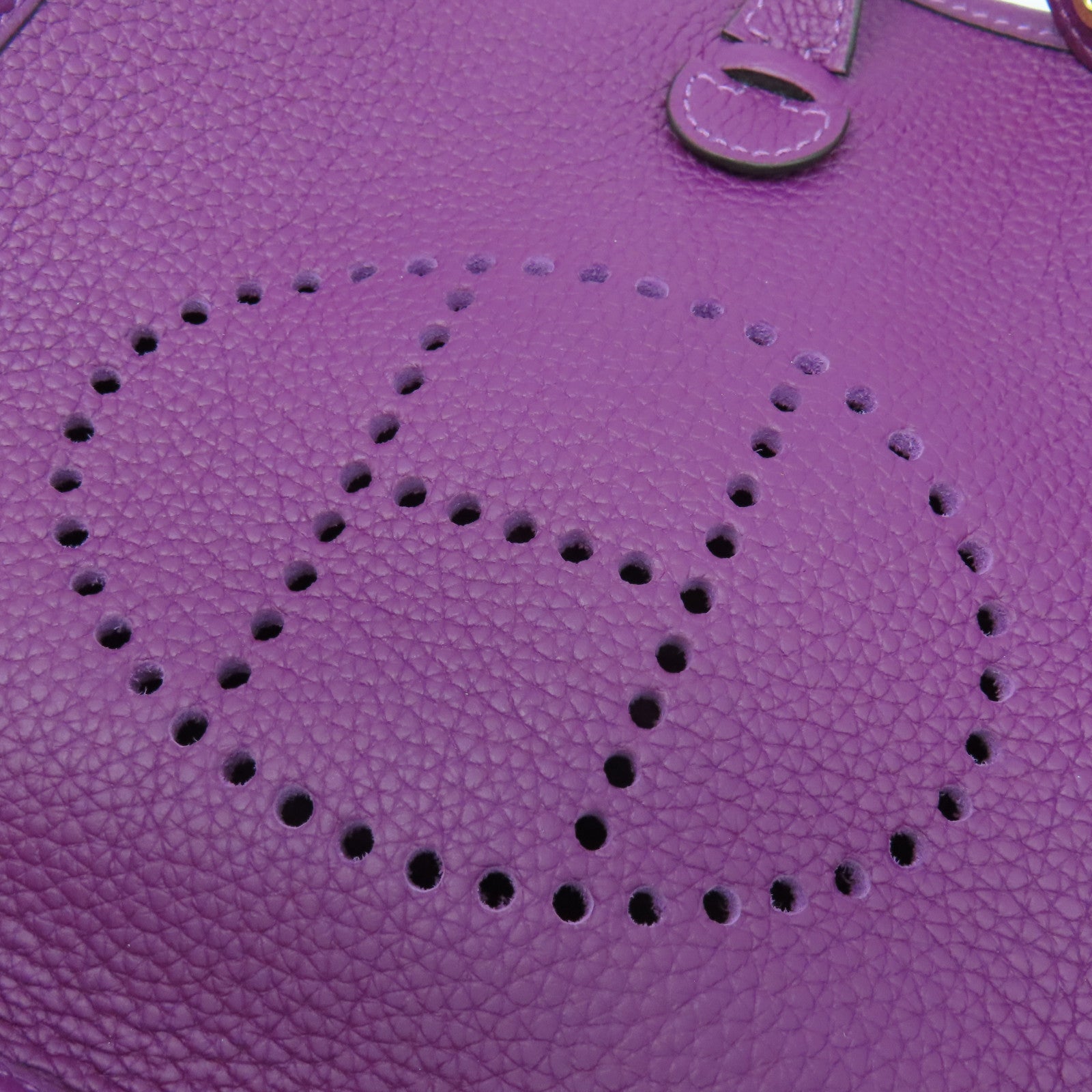 HERMES Clemence皮革Evelyne TPM金扣肩背袋Anemone海葵紫色