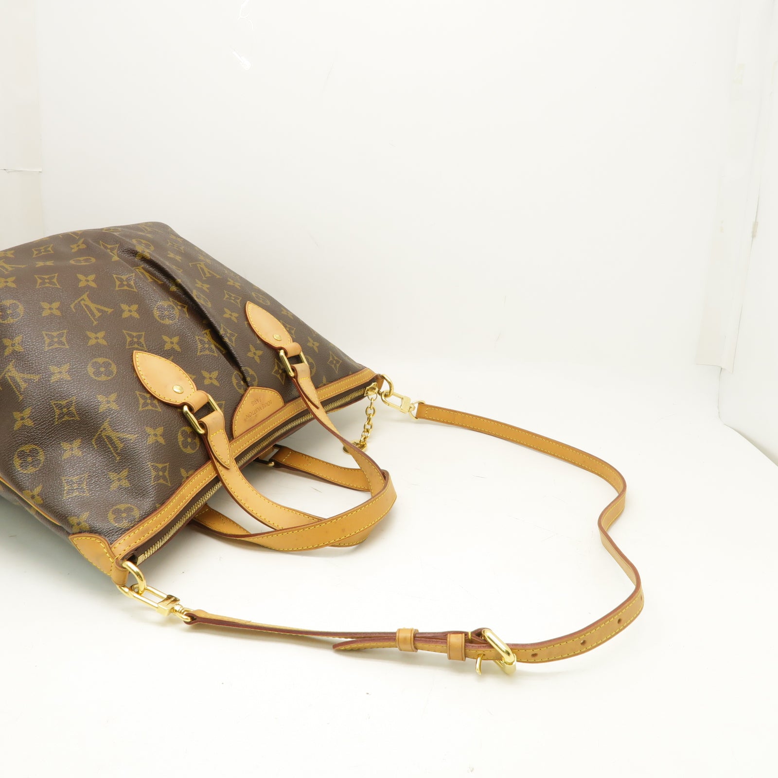 LOUIS VUITTON Monogram Palermo PM金扣手挽肩背兩用袋棕色