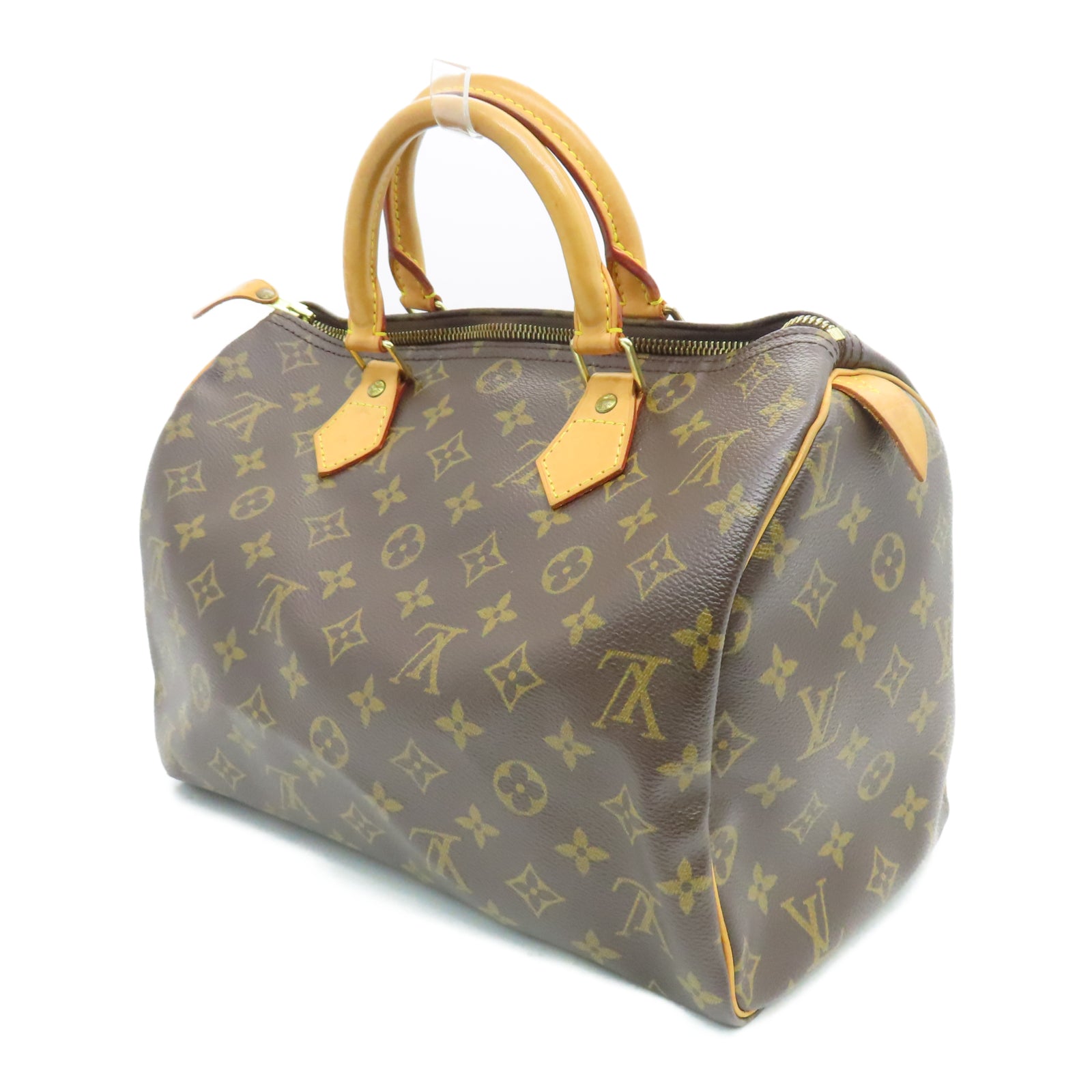 LOUIS VUITTON [Sharp Discount] Monogram Speedy 30 Gold Buckle Hand Bag Brown