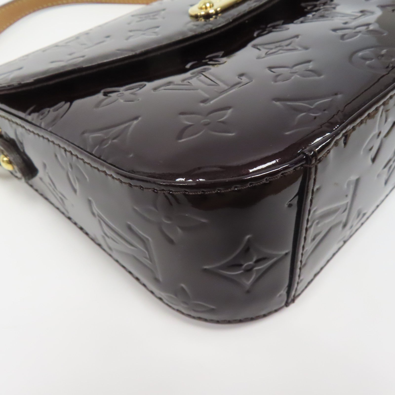 LOUIS VUITTON Monogram Vernis Rodeo Drive金扣鏈帶肩背袋啡色