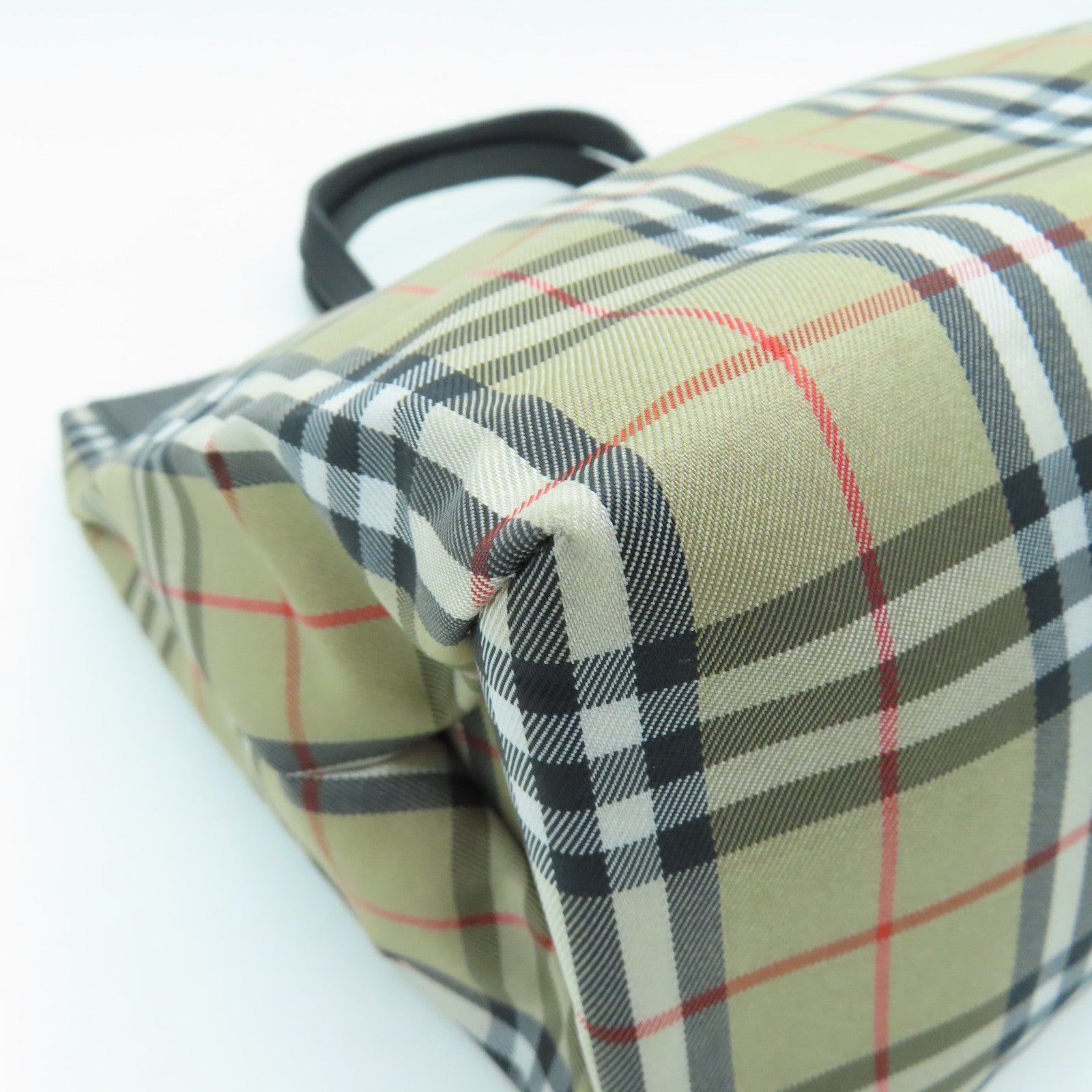 BURBERRY Canvas Handbag Silver Buckle Brown/Black