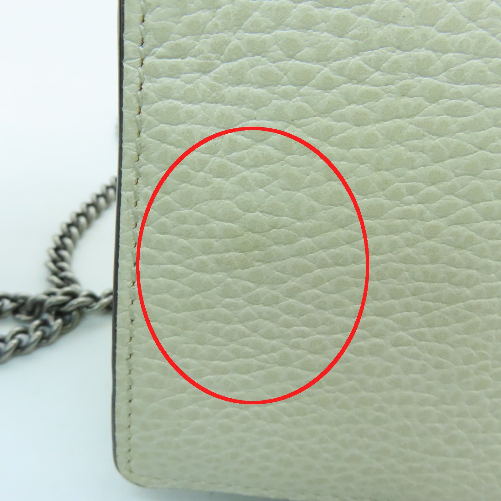 GUCCI cowhide leather Dionysus Super Mini silver buckle chain shoulder bag beige