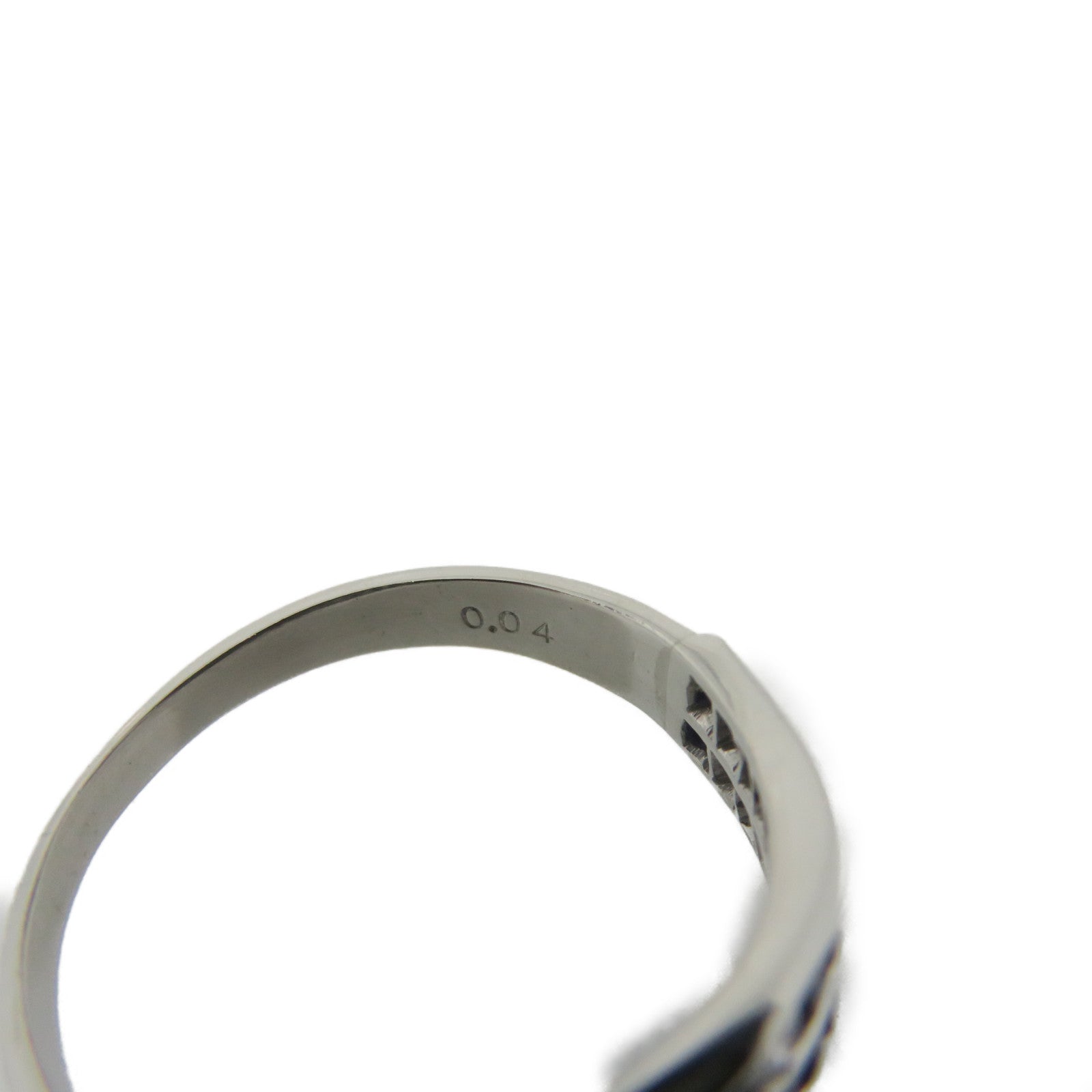JEWELRY PT900 Platinum/0.58ct Sapphire/0.04ct Diamond Sapphire Ring US#6.75