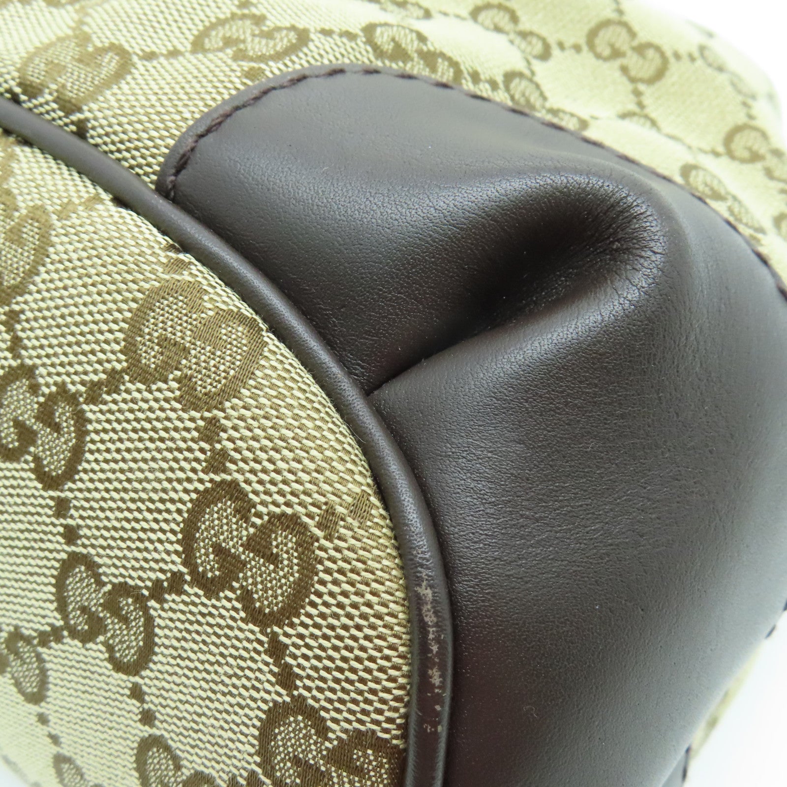 GUCCI 帆布2way Shoulder Bag金扣手挽肩背两用袋啡色