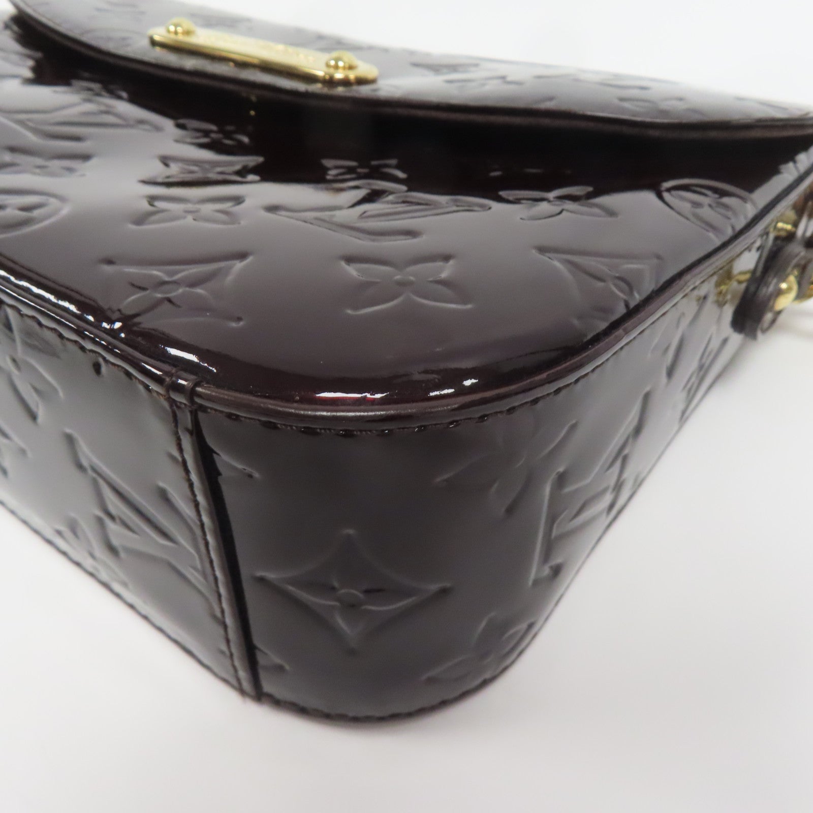LOUIS VUITTON Monogram Vernis Rodeo Drive金扣鏈帶肩背袋啡色